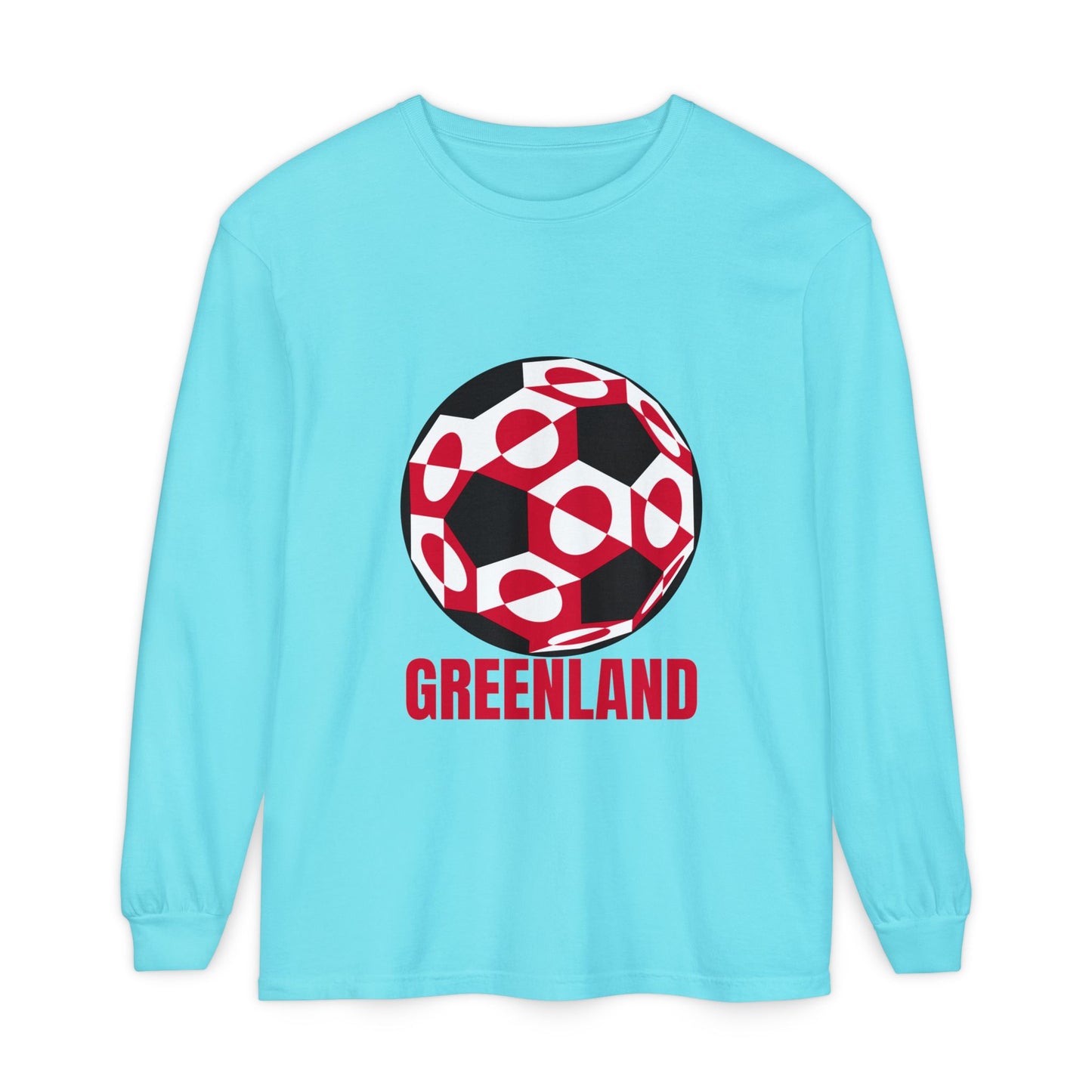 Greenland Fan Specialty Soccer Ball Design Long Sleeve Shirt