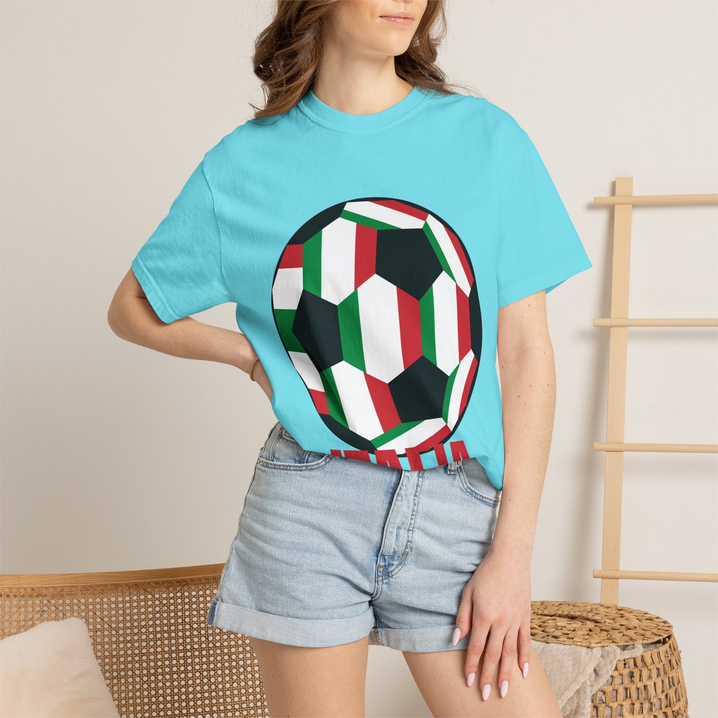 Italia Fan Specialty Soccer Ball Design T Shirt