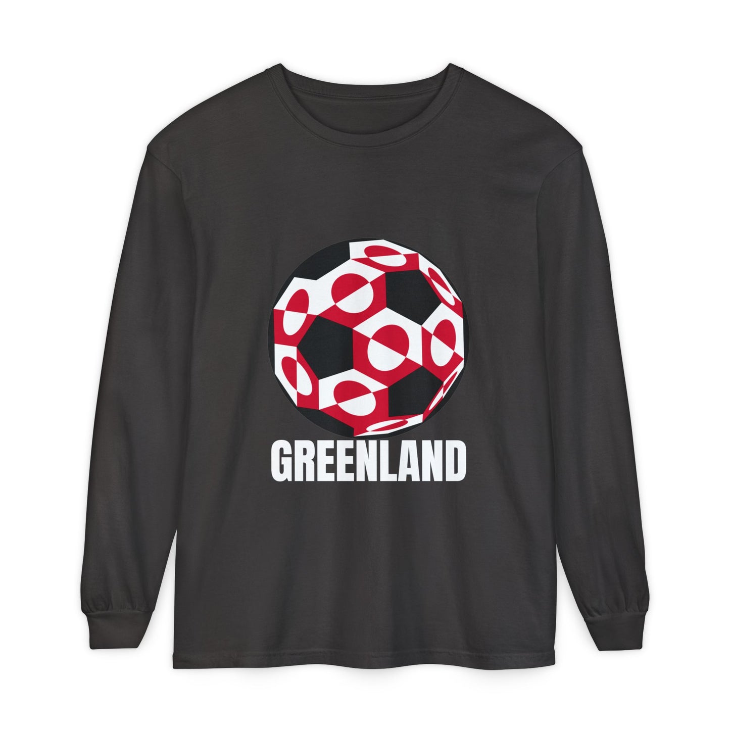 Greenland Fan Specialty Soccer Ball Design Long Sleeve Tee