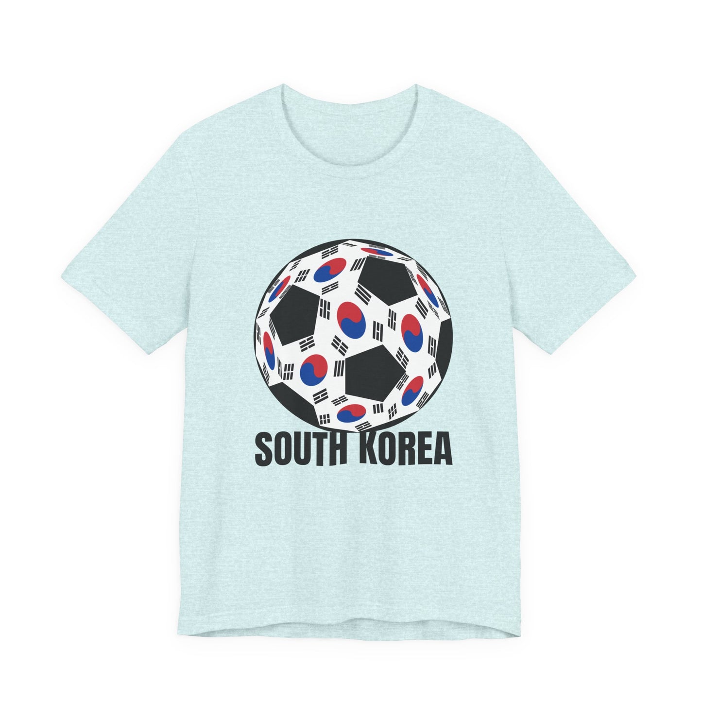 South Korea Fan Specialty Soccer Ball Design T Shirt Black Text