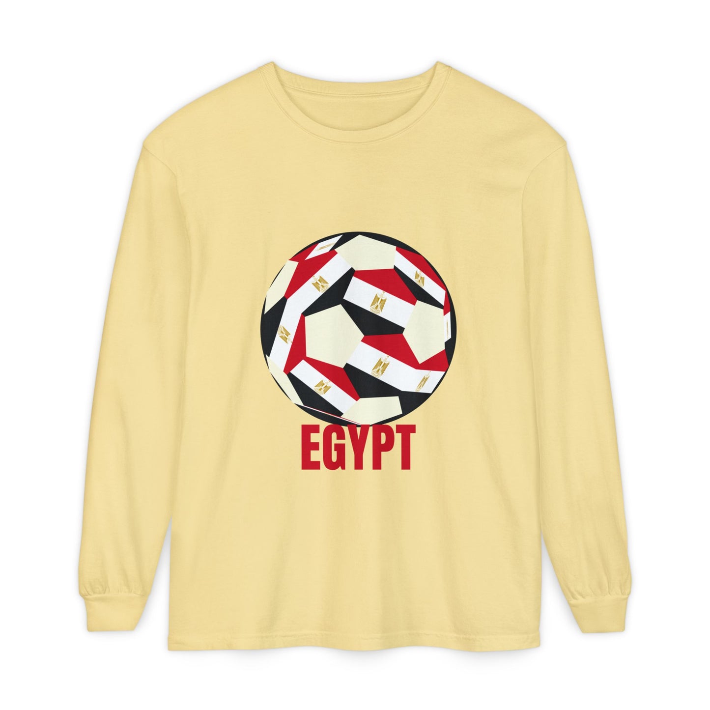 Egypt Fan Specialty Soccer Ball Design Long Sleeve Tee