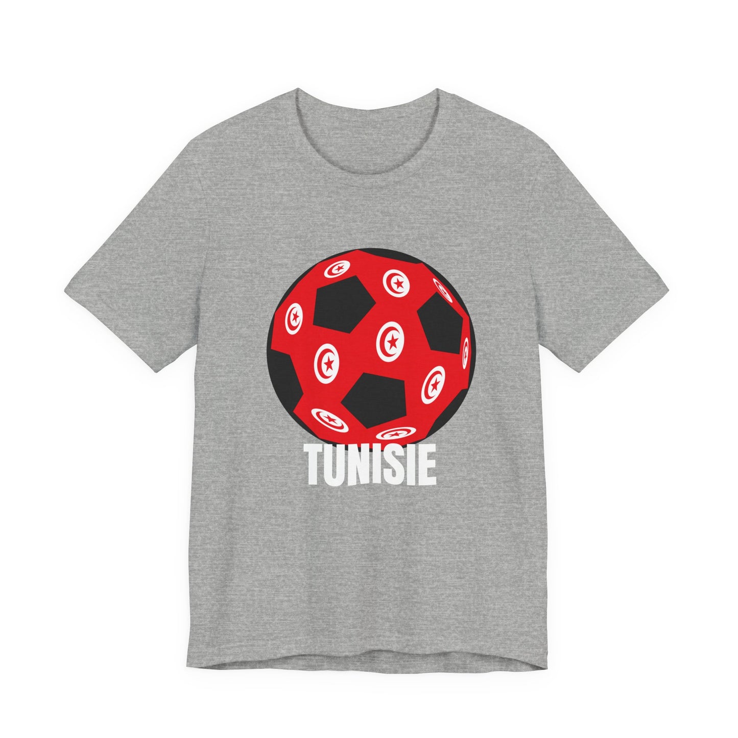 Tunisie Fan Specialty Soccer Ball Design T Shirt White Text