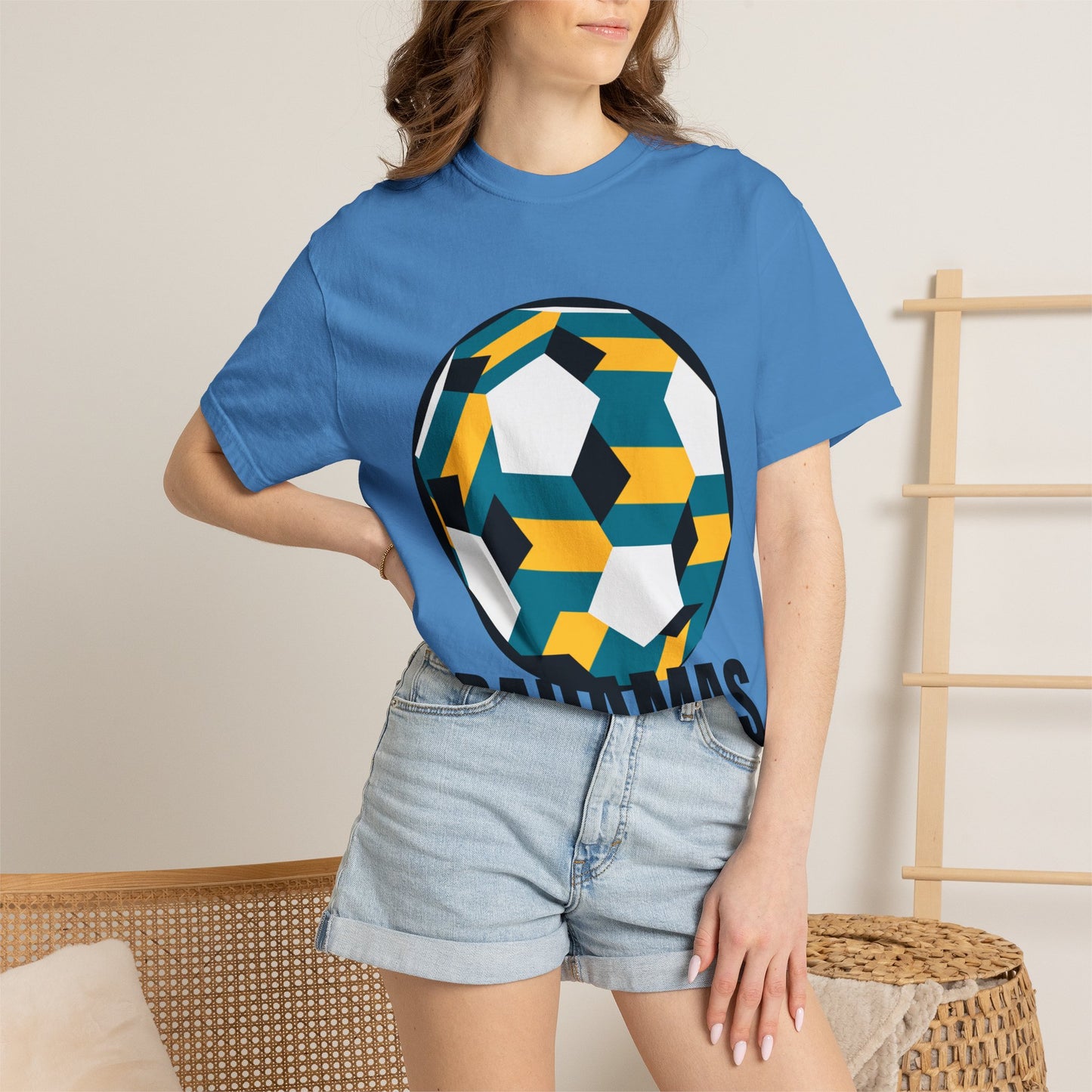 Bahamas Fan Specialty Soccer Ball Design T Shirt