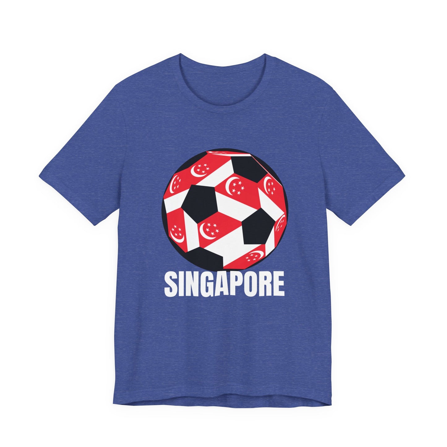 Singapore Fan Specialty Soccer Ball Design T Shirt White Text