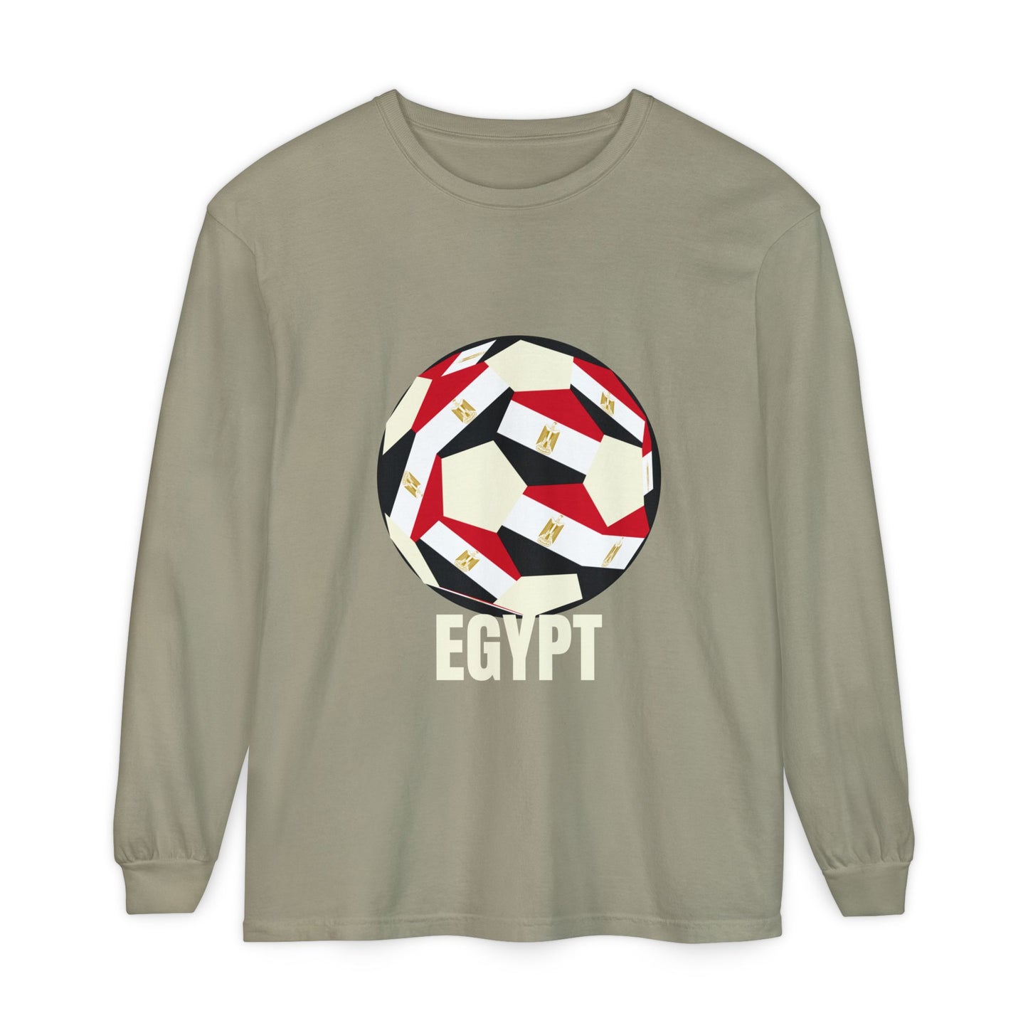 Egypt Fan Specialty Soccer Ball Design Long Sleeve Tee