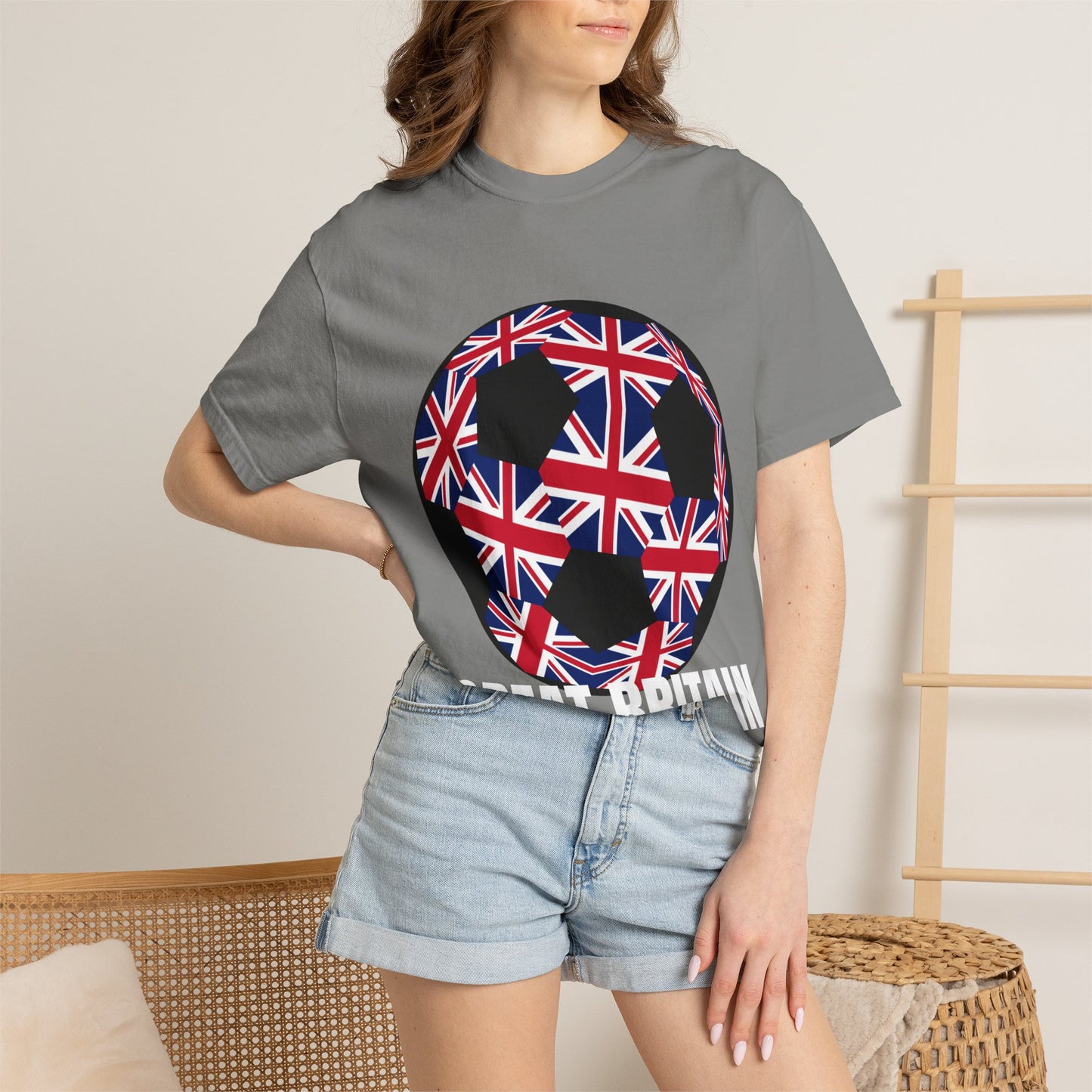 Great Britain Fan Specialty Soccer Ball Design T Shirt