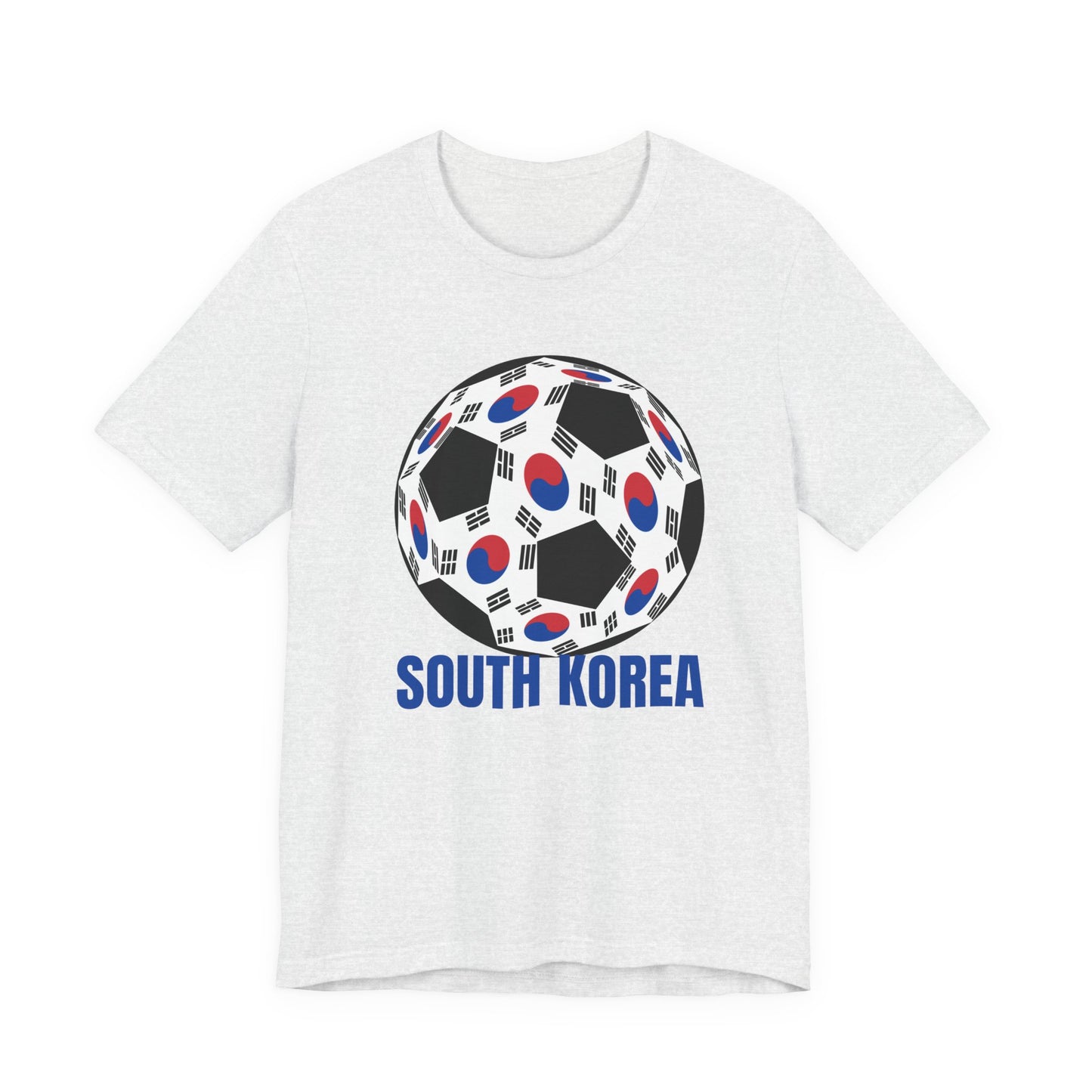 South Korea Fan Specialty Soccer Ball Design T Shirt Tee Blue Text