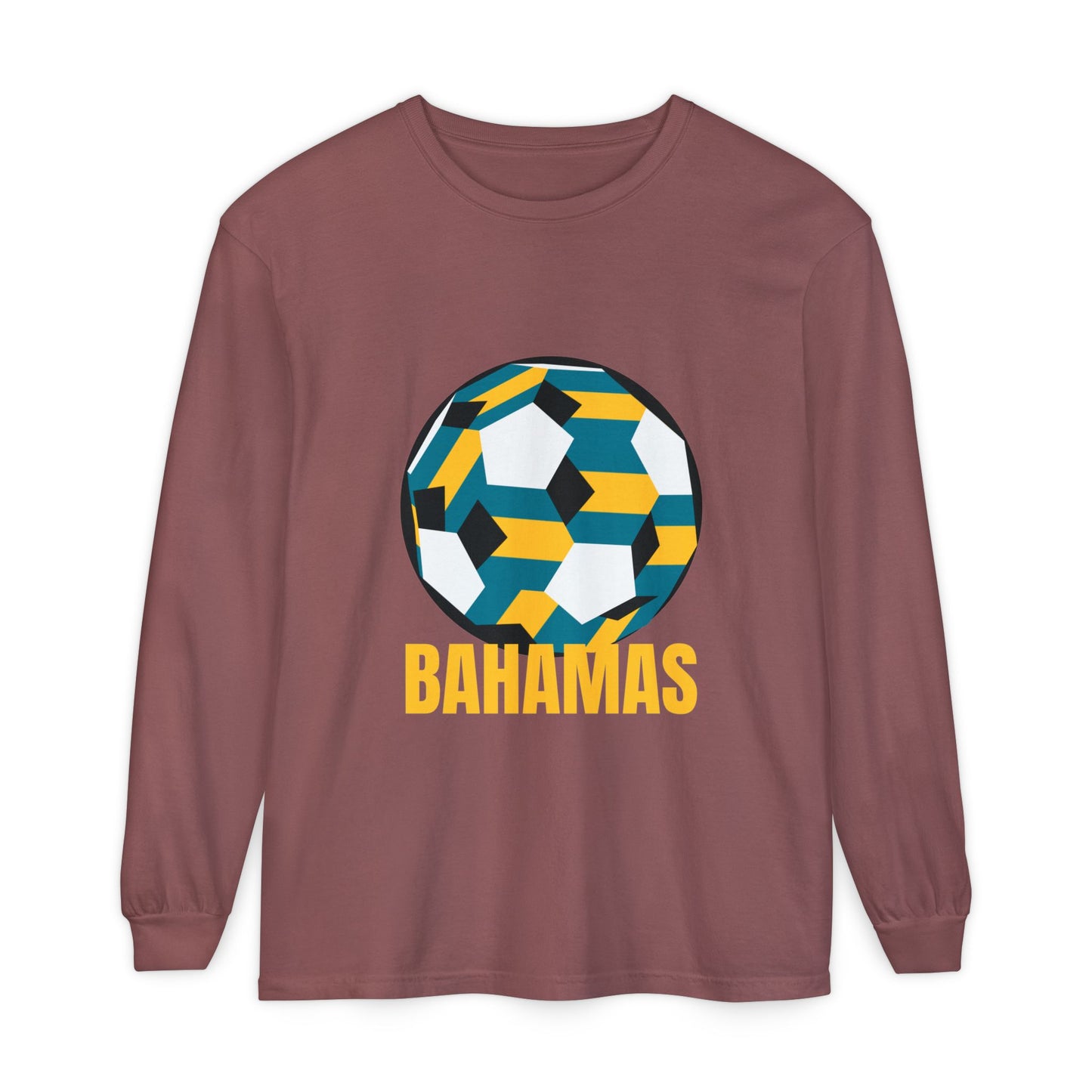 Bahamas Fan Specialty Soccer Ball Design  Long Sleeve Tee
