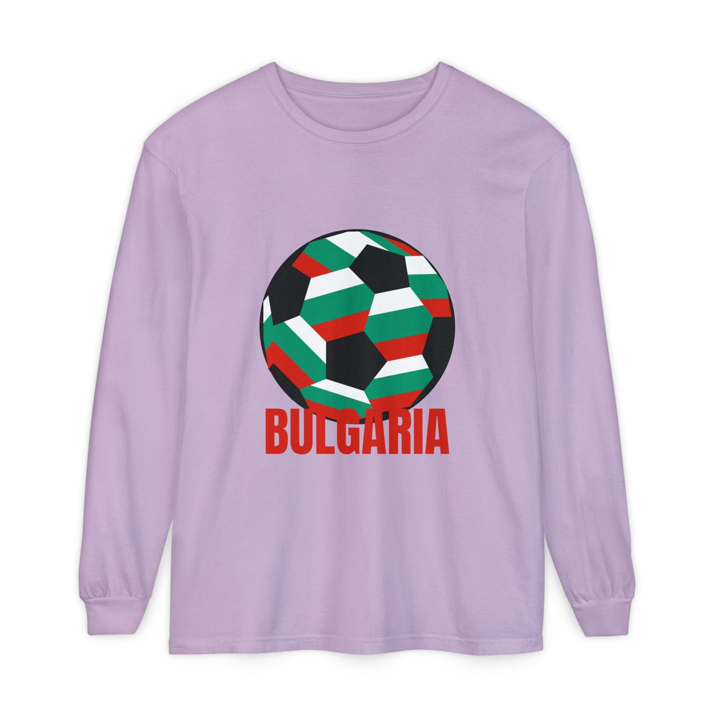 Bulgaria Fan Specialty Soccer Ball Design Long Sleeve Tee