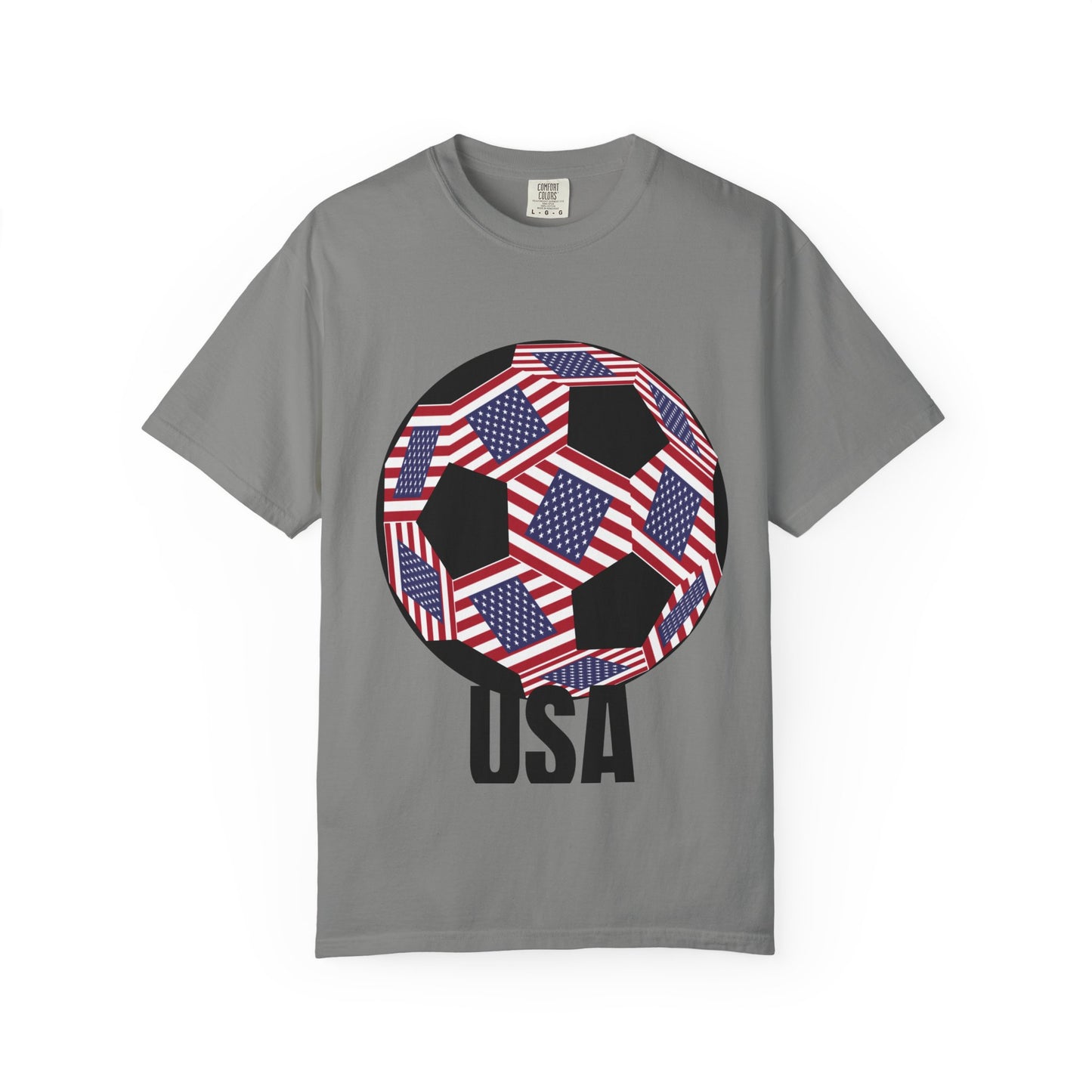 Patriotic USA Fan Specialty Soccer Ball Design T Shirt