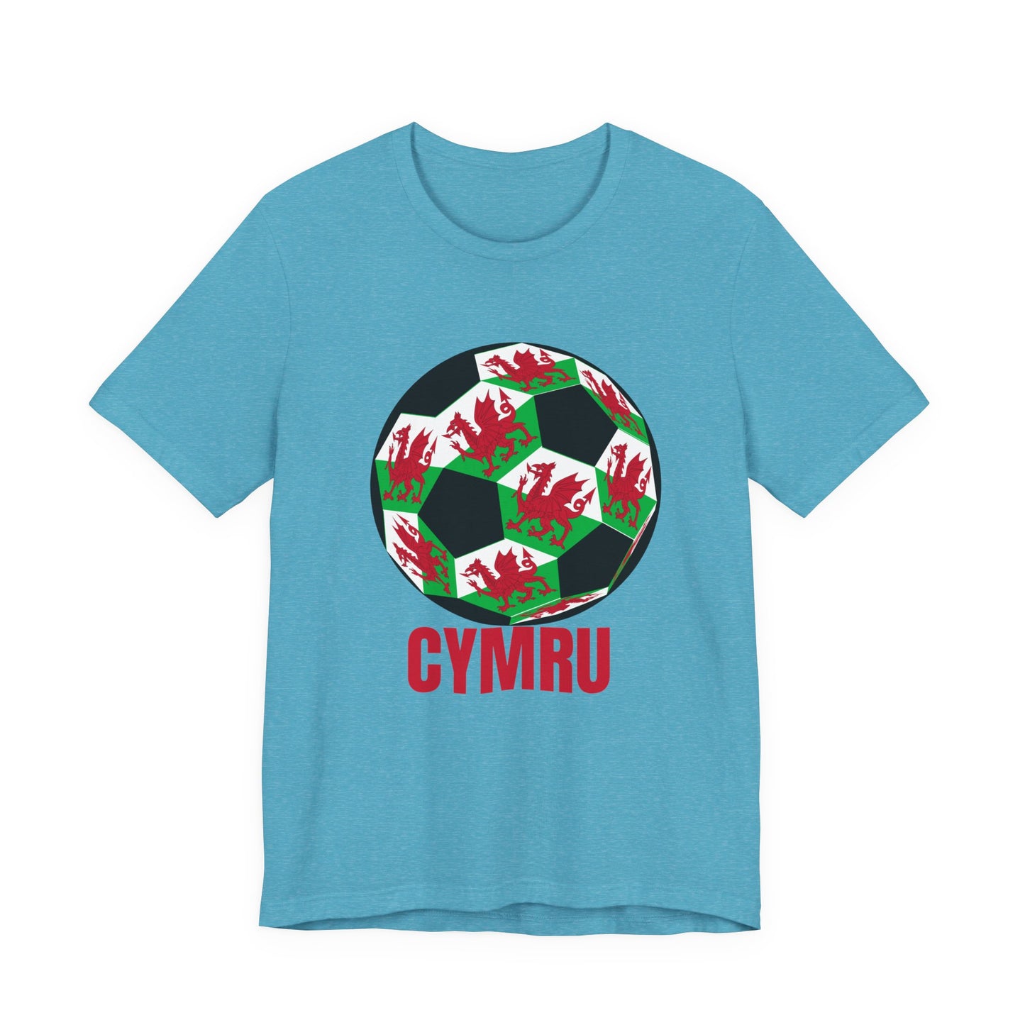 Cymru Fan Specialty Soccer Ball Design T Shirt Red Text