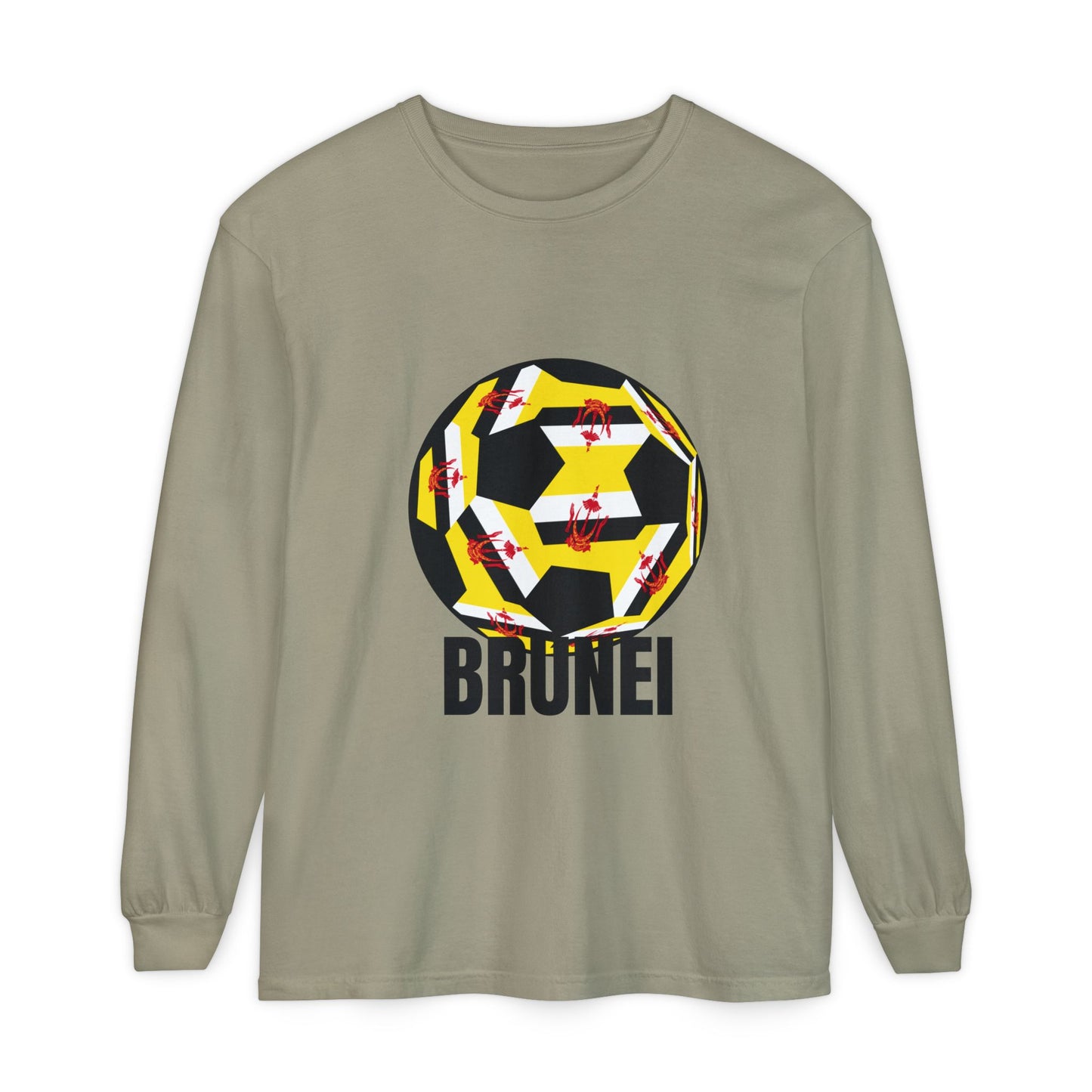 Brunei Fan Specialty Soccer Ball Design Long Sleeve Tee