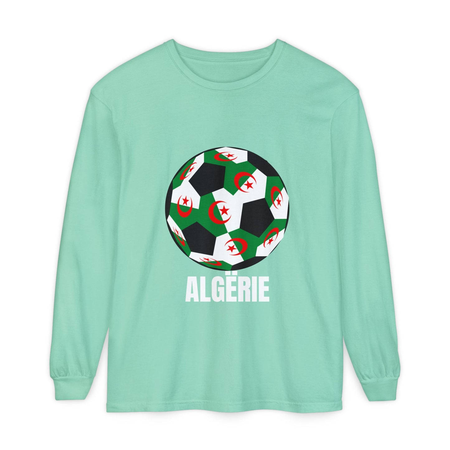 ALGËRIE Fan Specialty Soccer Ball Design Long Sleeve T-Shirt