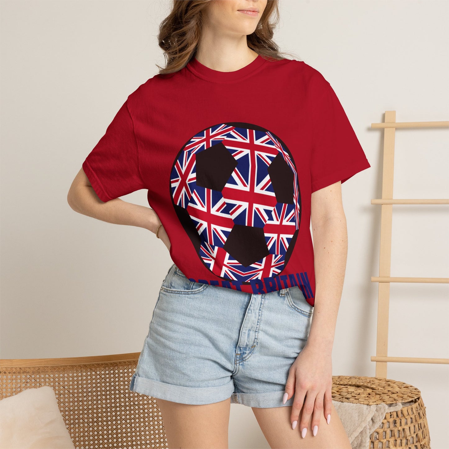 Great Britain Fan Specialty Soccer Ball Design T Shirt