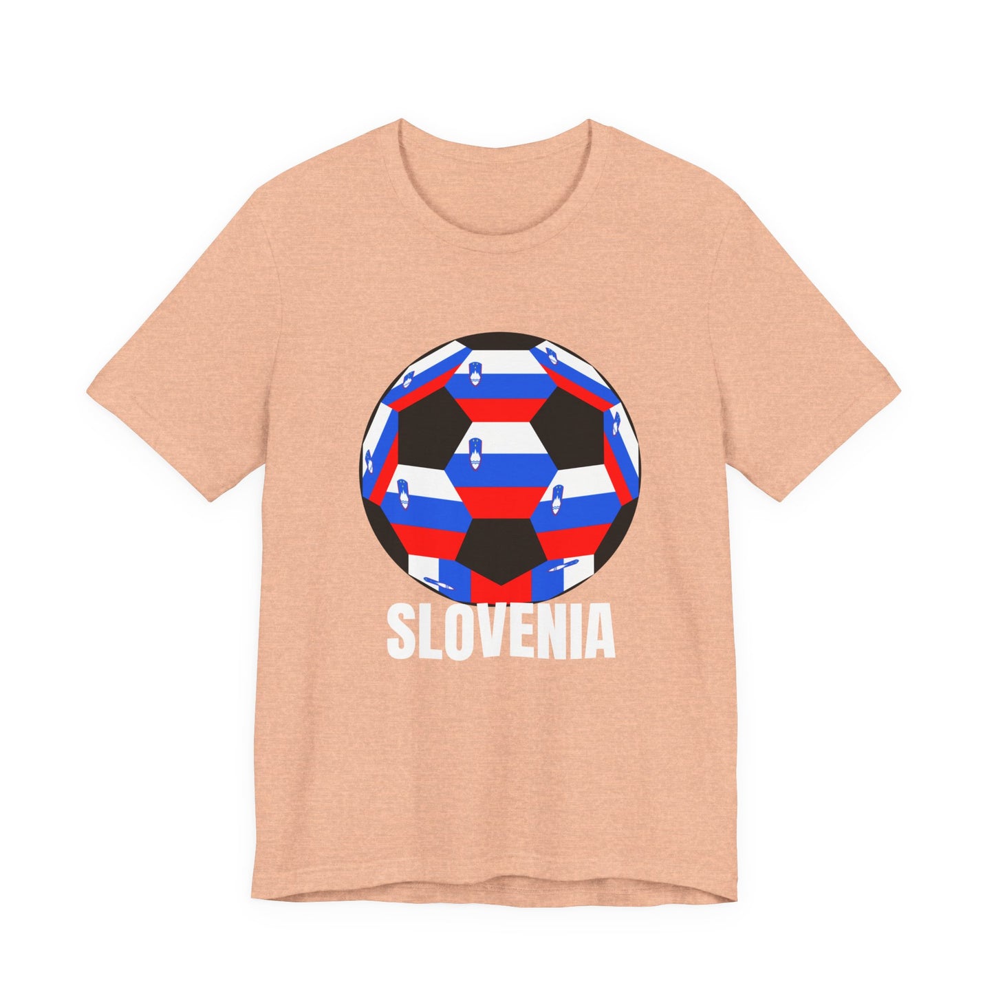 Slovenia Fan Specialty Soccer Ball Design T Shirt White Text