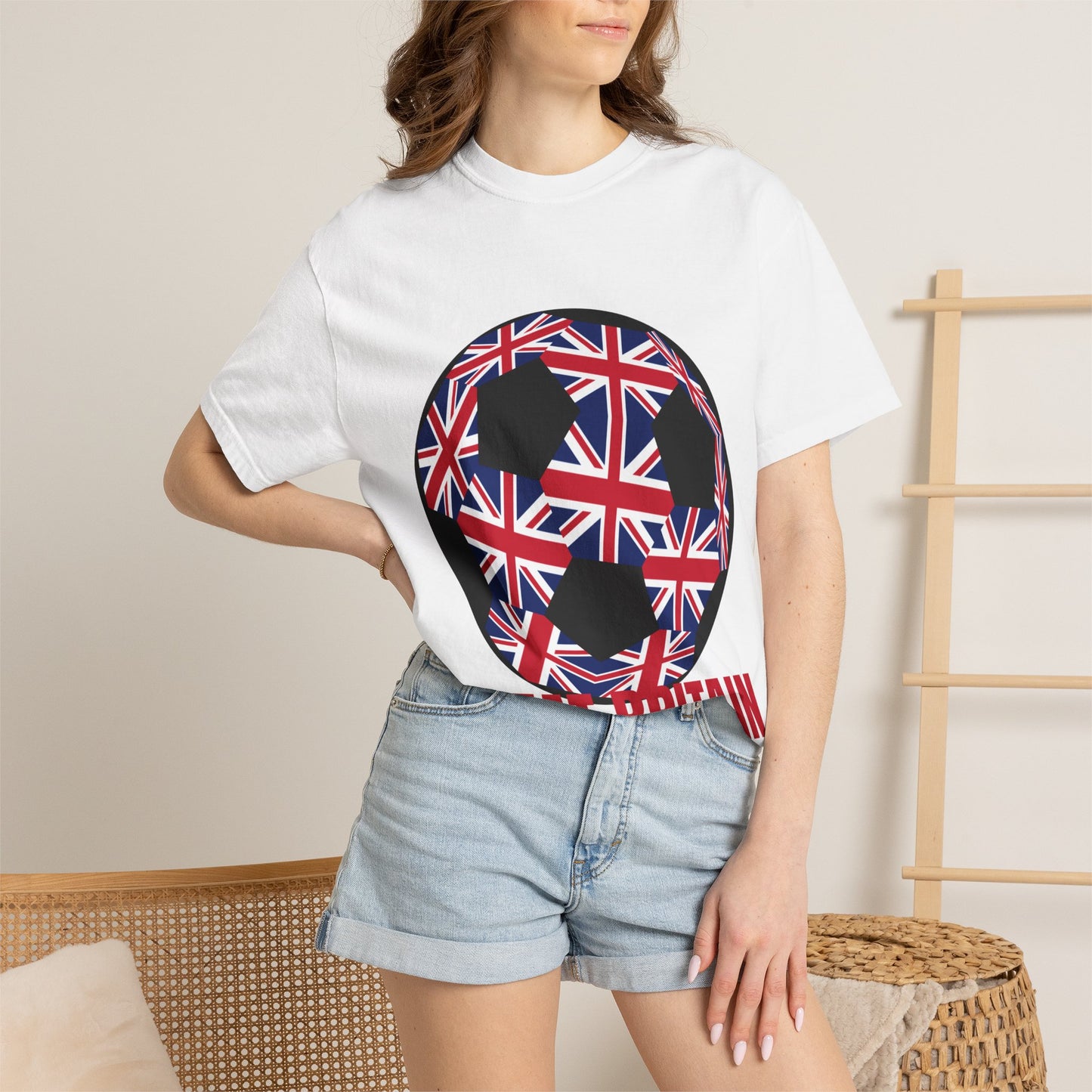 Great Britain Fan Specialty Soccer Ball Design T Shirt