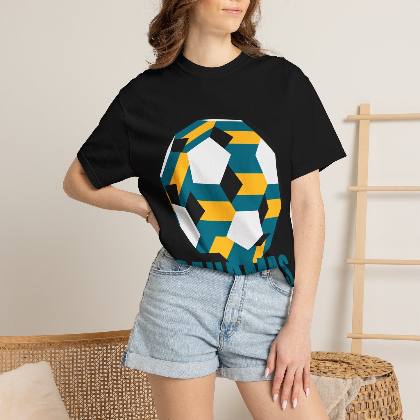 Bahamas Fan Specialty Soccer Ball Design T Shirt