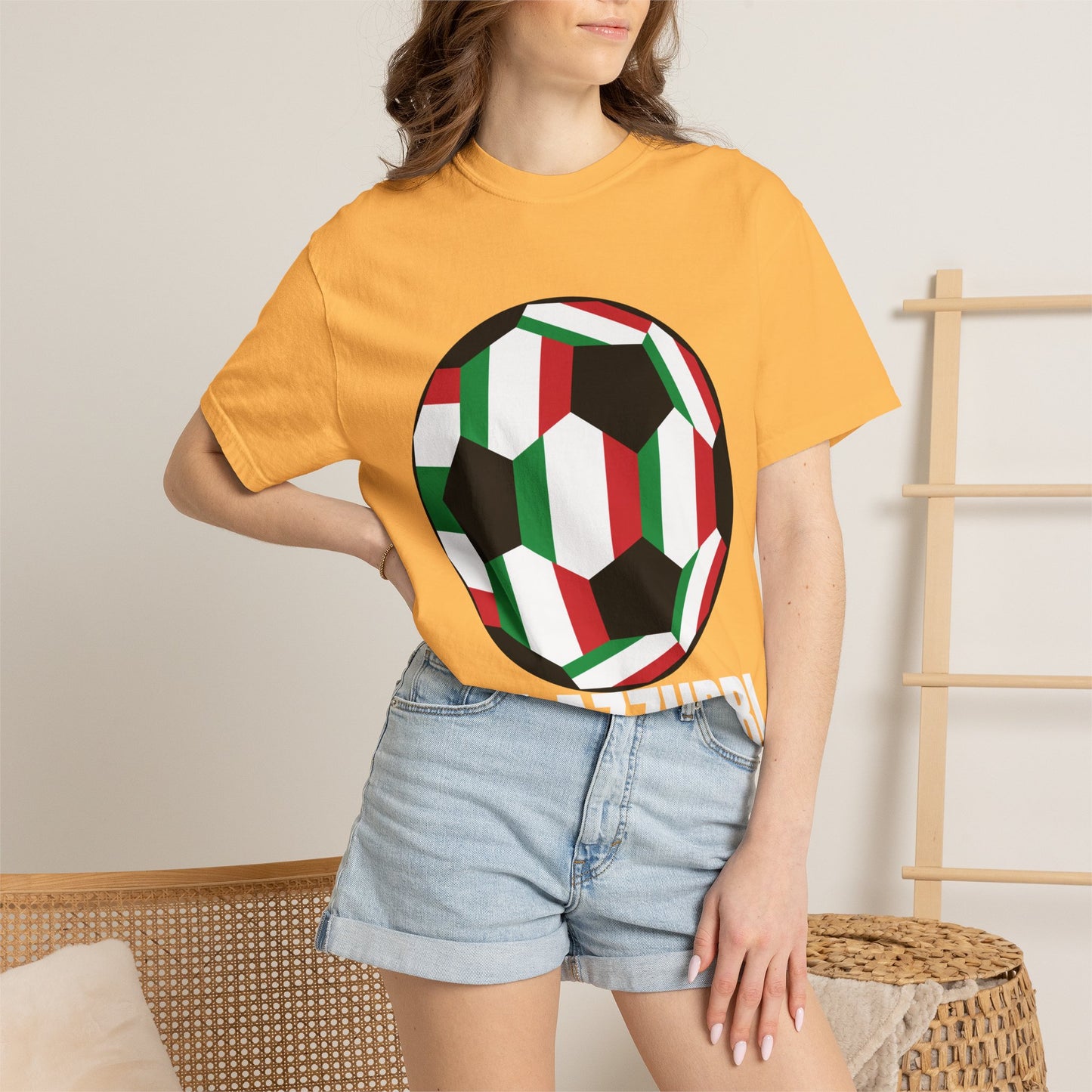 Gli Azzurri Fan Specialty Soccer Ball Design T Shirt