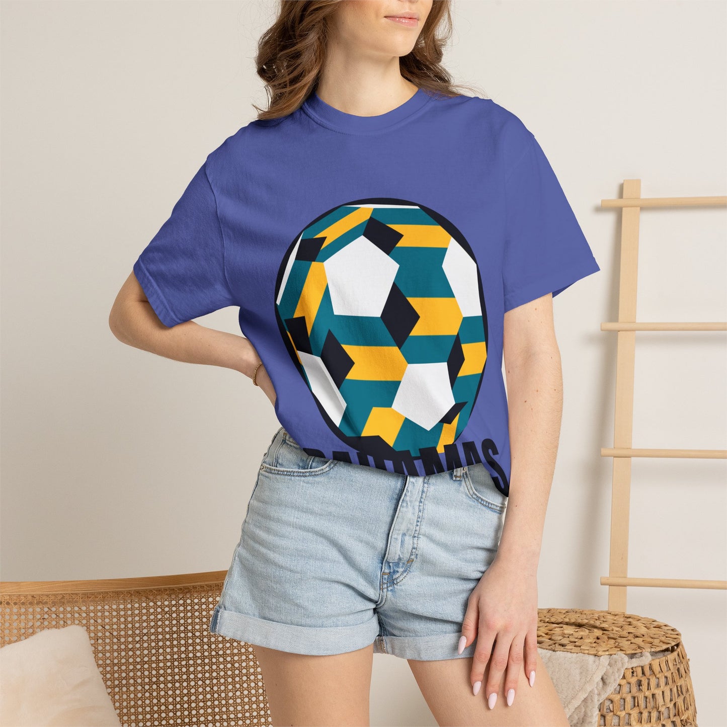 Bahamas Fan Specialty Soccer Ball Design T Shirt