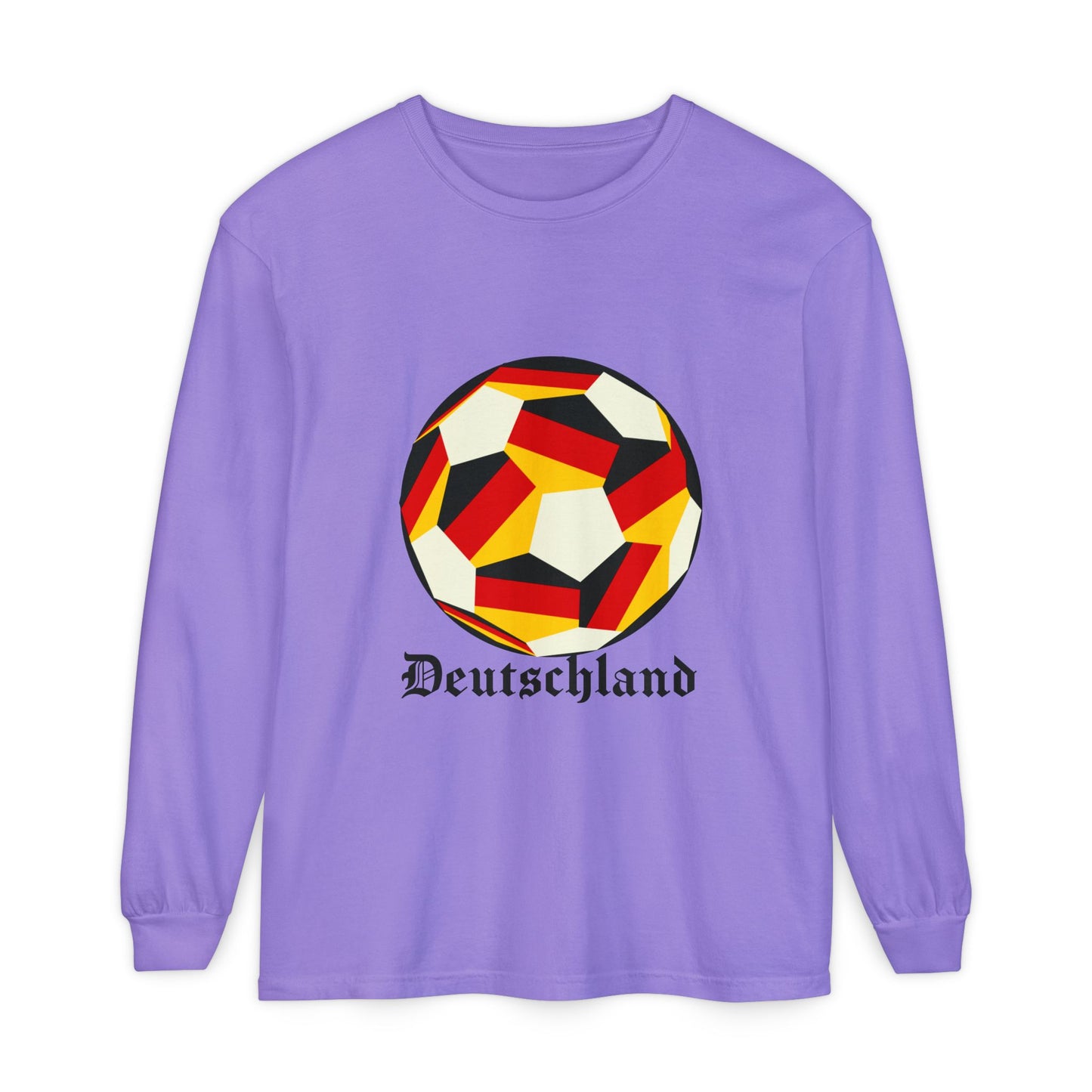 Germany Fan Specialty Soccer Ball Design Long Sleeve Tee