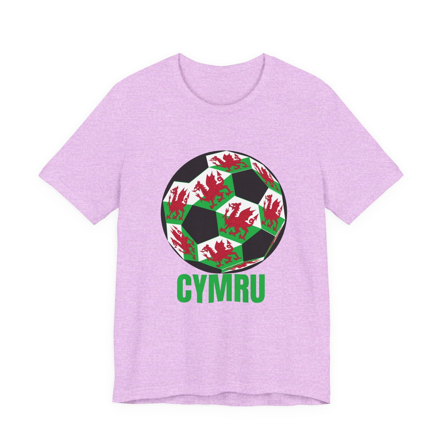 Cymru Fan Specialty Soccer Ball Design T Shirt Green Text