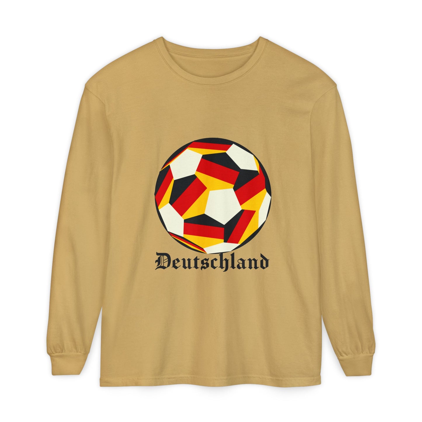Germany Fan Specialty Soccer Ball Design Long Sleeve Tee