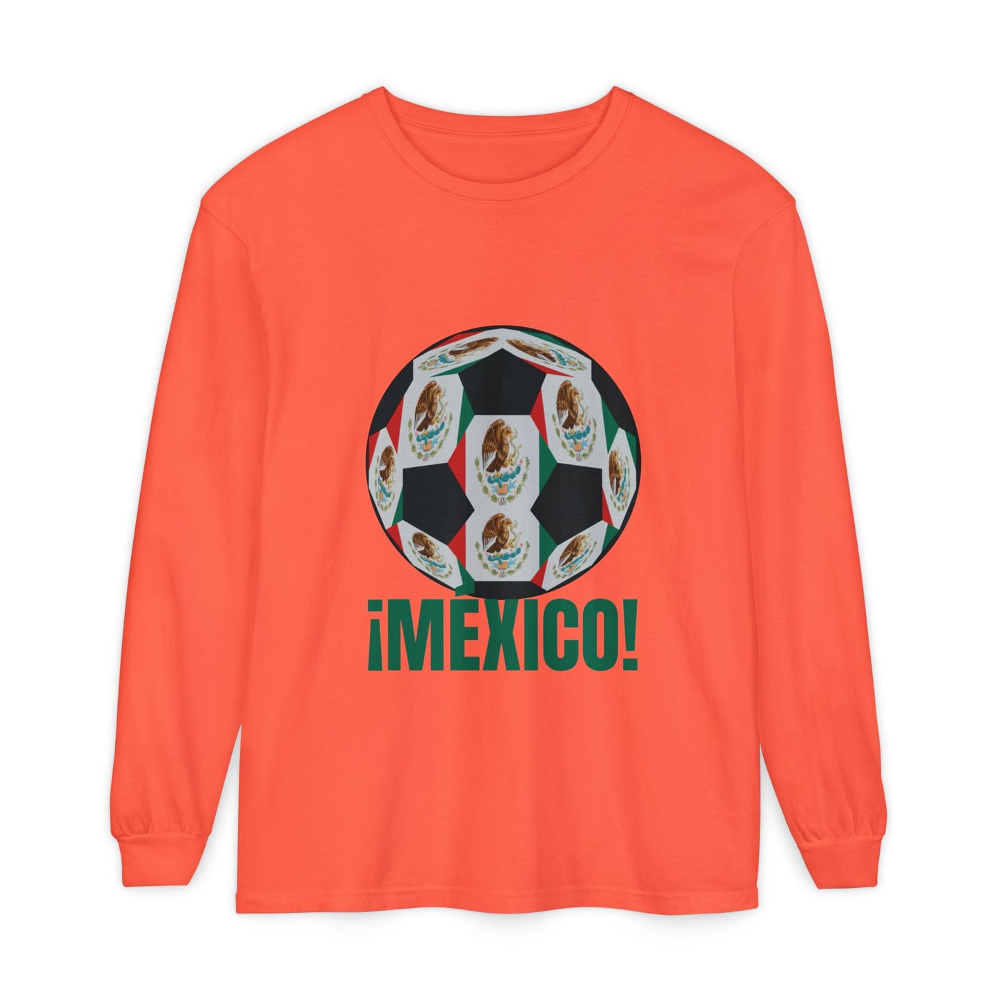 !Mexico! Fan Specialty Soccer Ball Design Long Sleeve