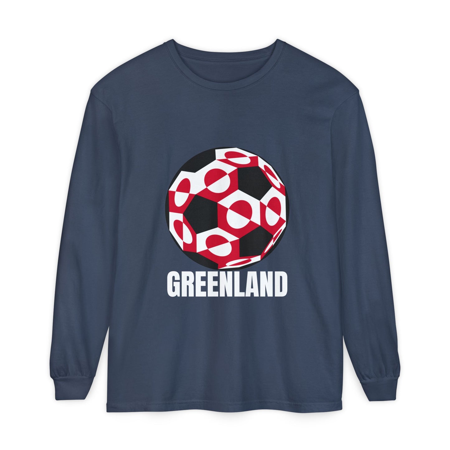 Greenland Fan Specialty Soccer Ball Design Long Sleeve Tee