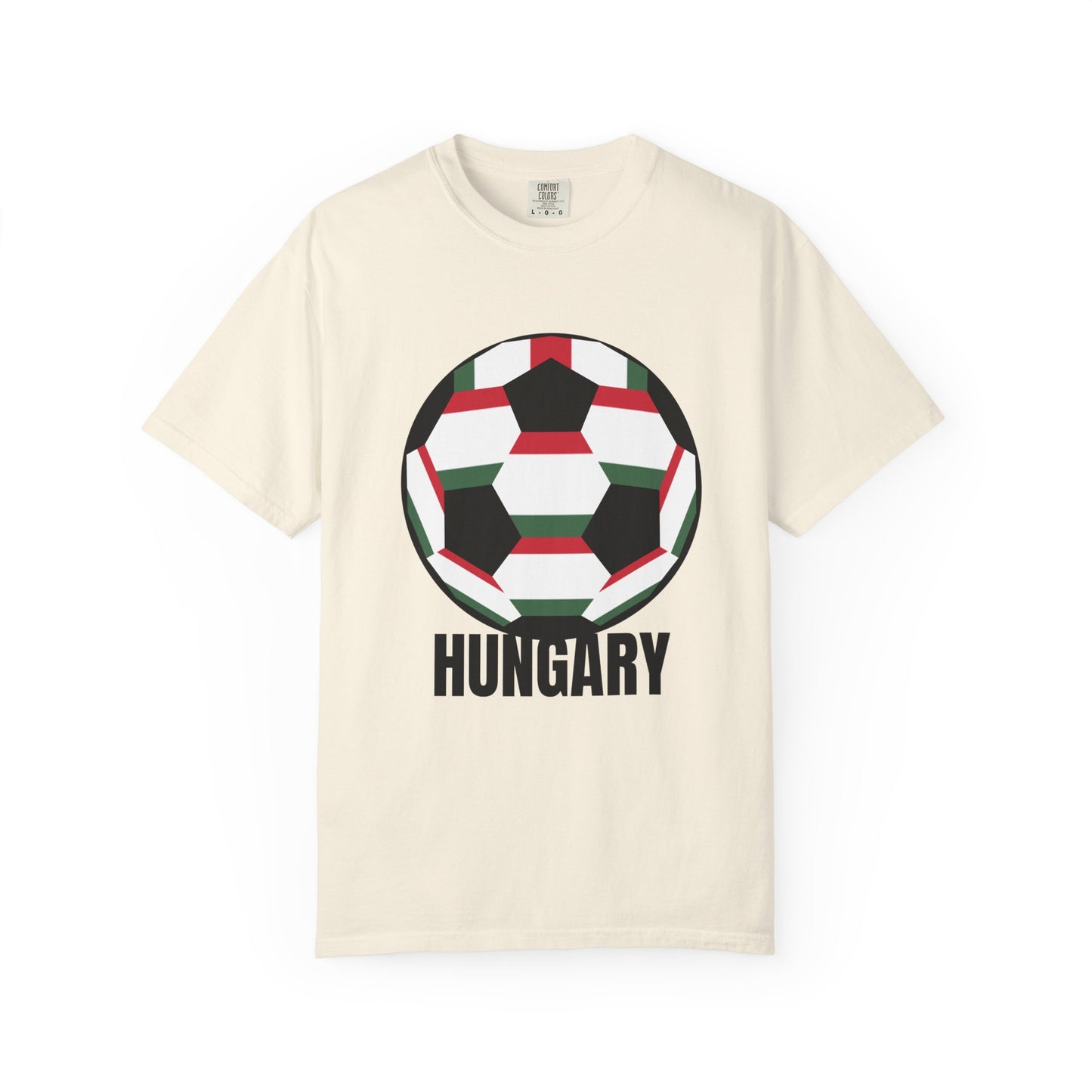 Hungary Fan Specialty Soccer Ball Design T Shirt Black Print