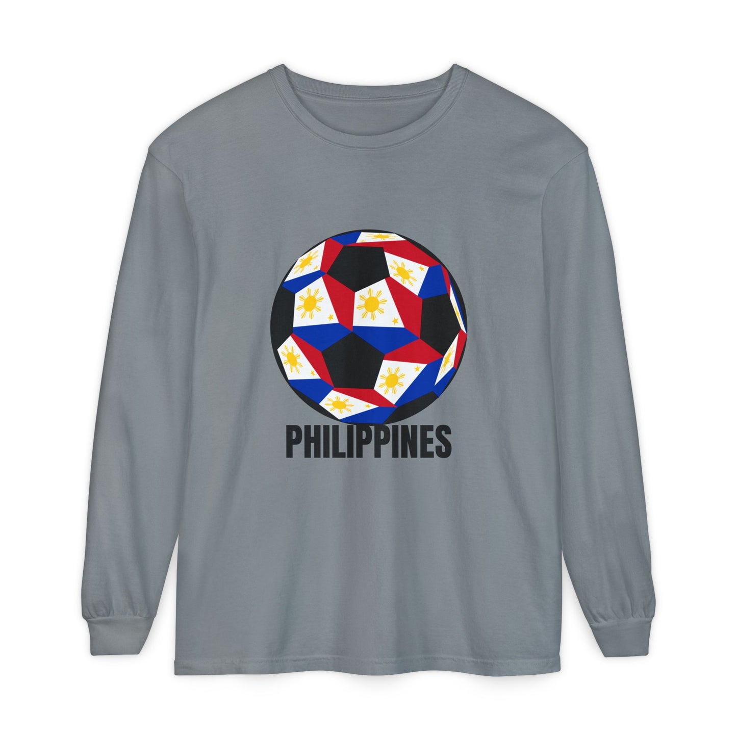Philippines Fan Specialty Soccer Ball Design Long Sleeve Tee