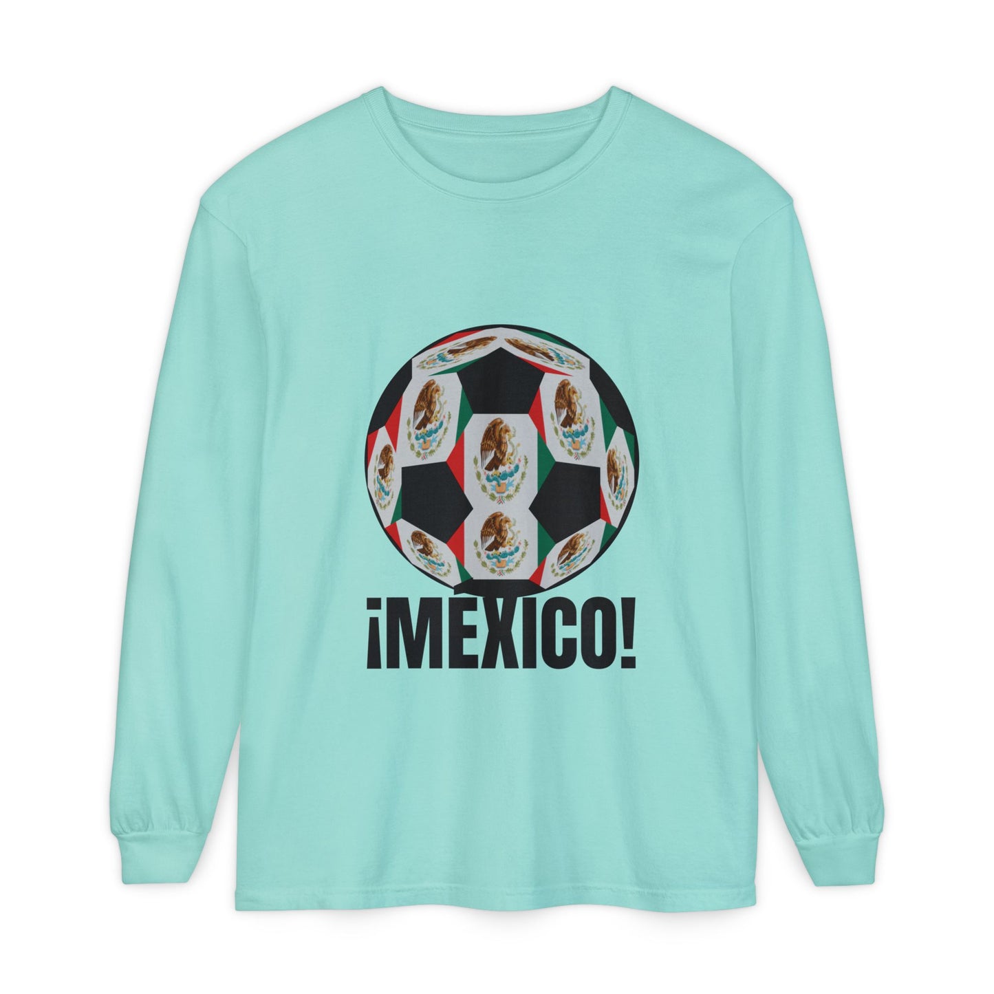 !Mexico! Fan Specialty Soccer Ball Design Long Sleeve