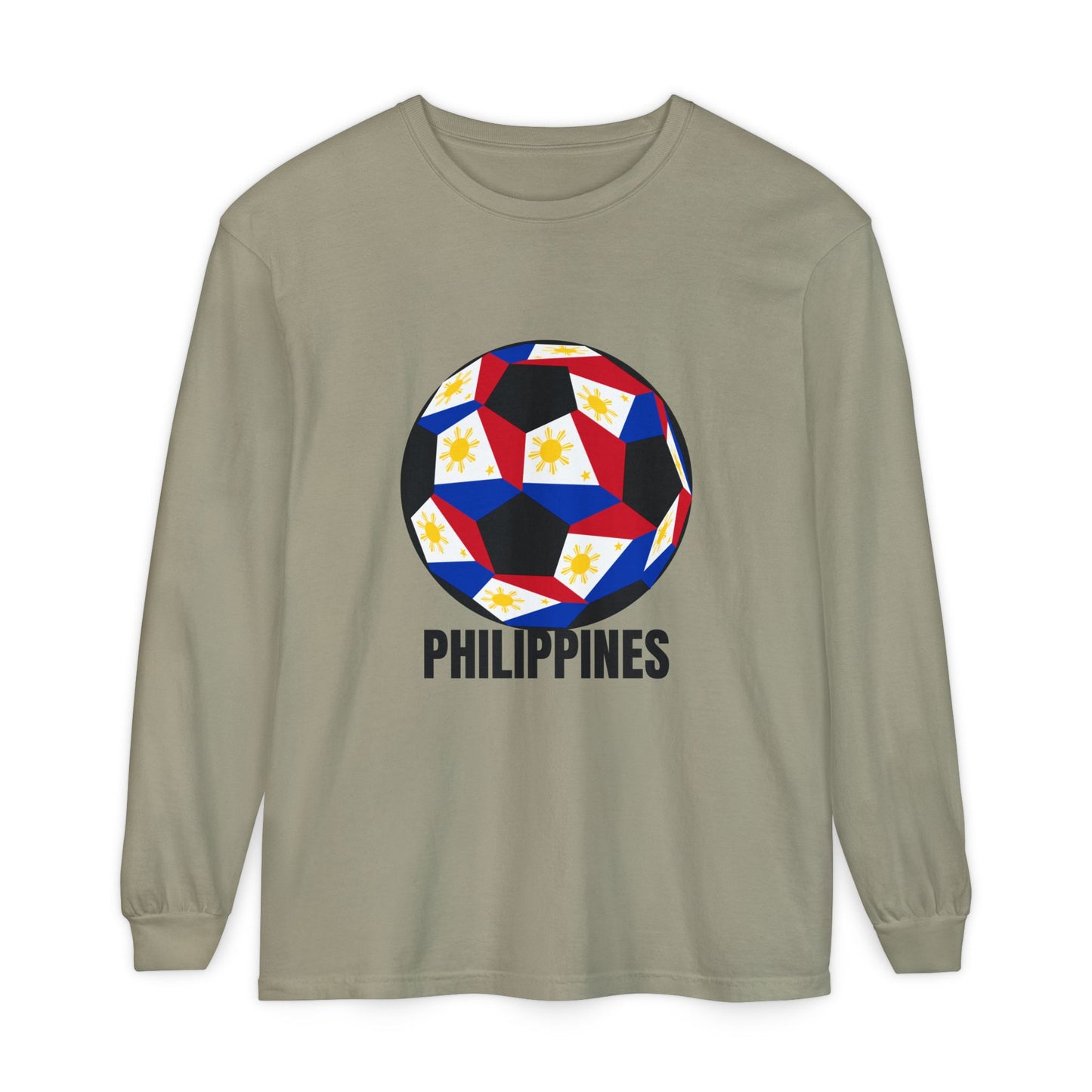 Philippines Fan Specialty Soccer Ball Design Long Sleeve Tee