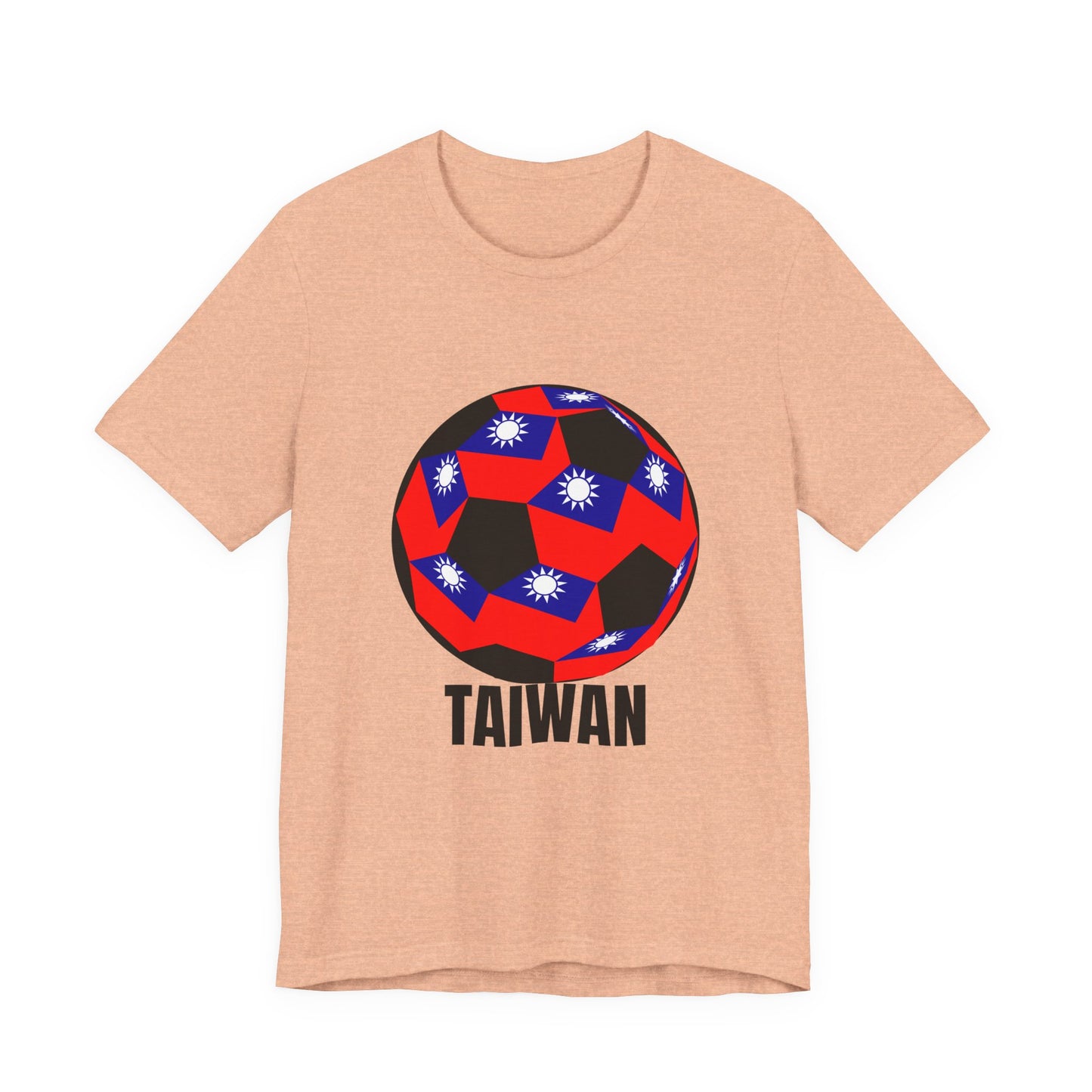 Taiwan Flag Soccer Ball T‑Shirt Black Text