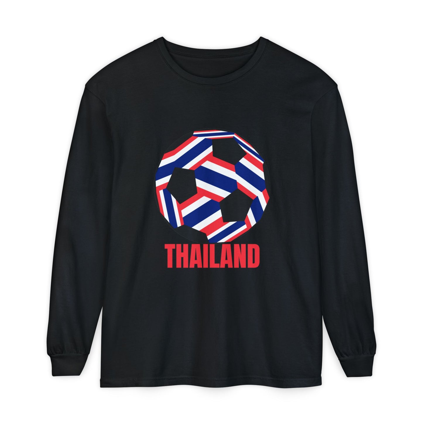 Thailand Fan Specialty Soccer Ball Design Long Sleeve T-Shirt