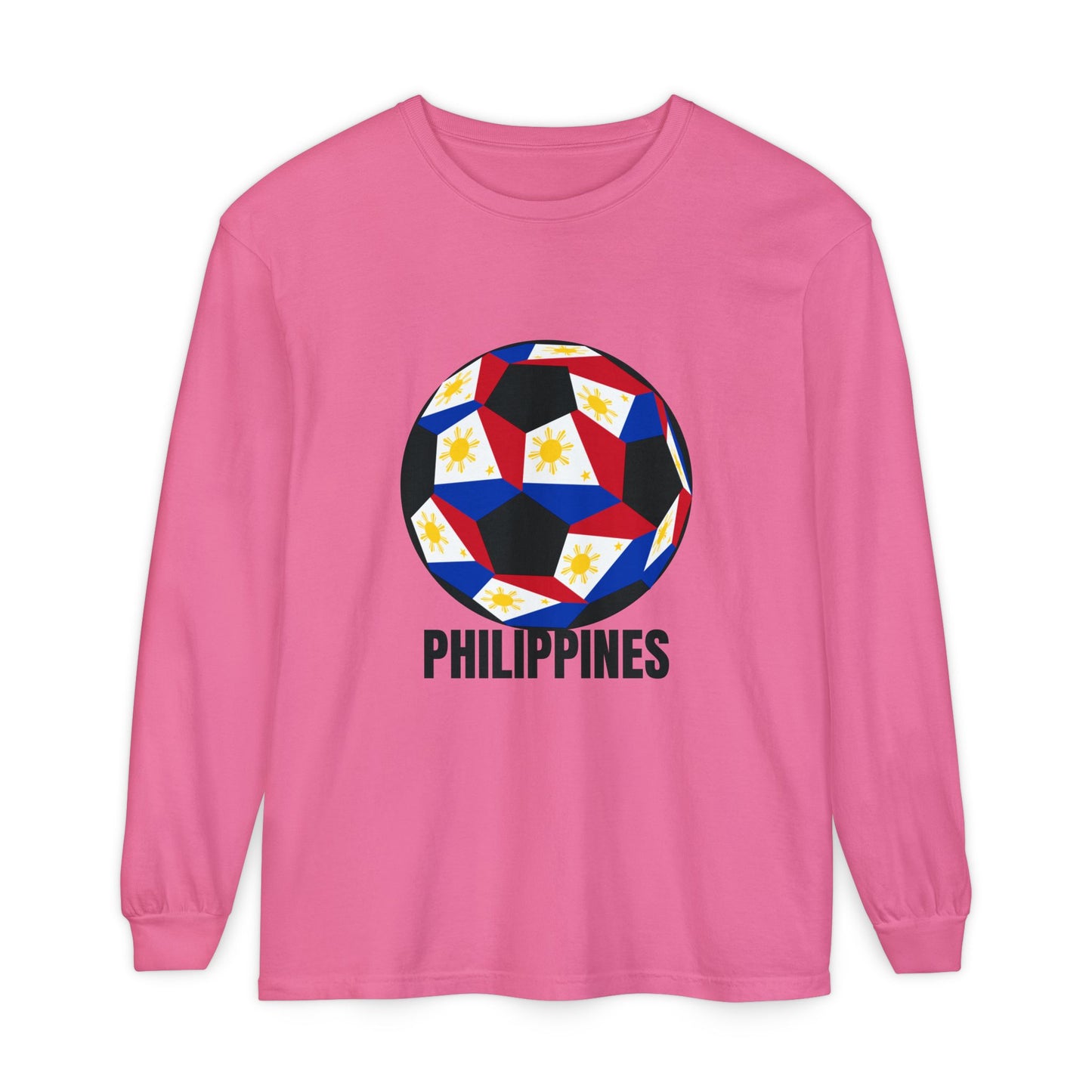 Philippines Fan Specialty Soccer Ball Design Long Sleeve Tee