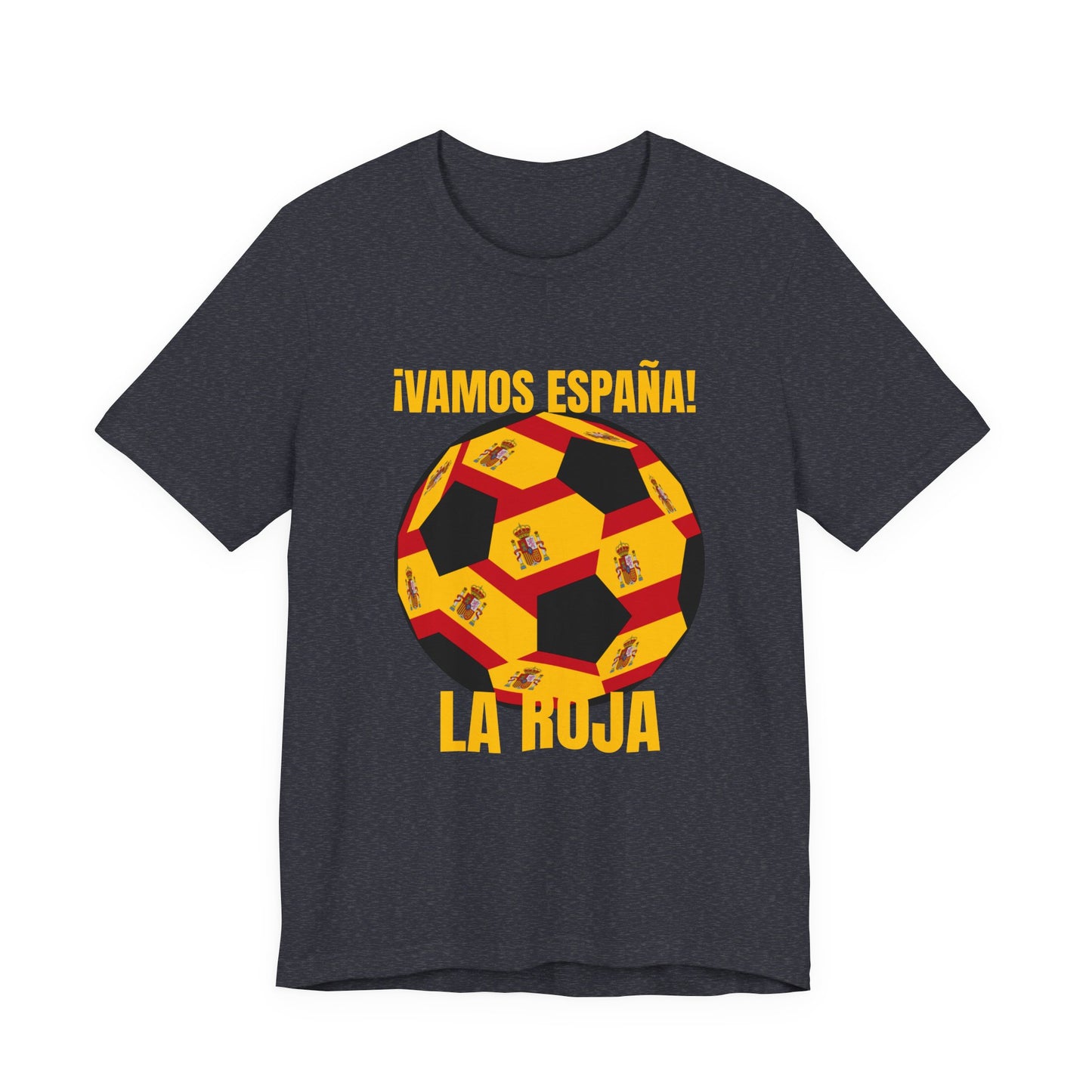 La Roja Soccer T‑Shirt - "¡Vamos España!" Spanish  T Shirt Gold Text
