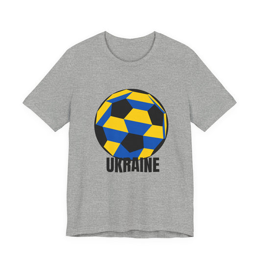 Ukraine Fan Specialty Soccer Ball Design T Shirt Black Text