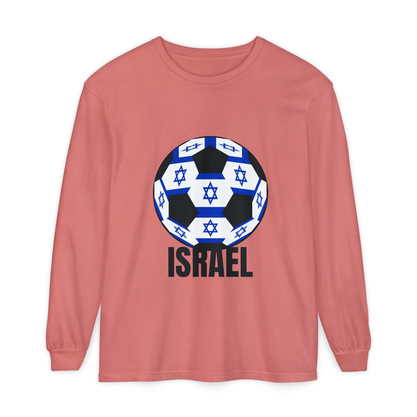 Israel Fan Specialty Soccer Ball Design Long Sleeve Tee