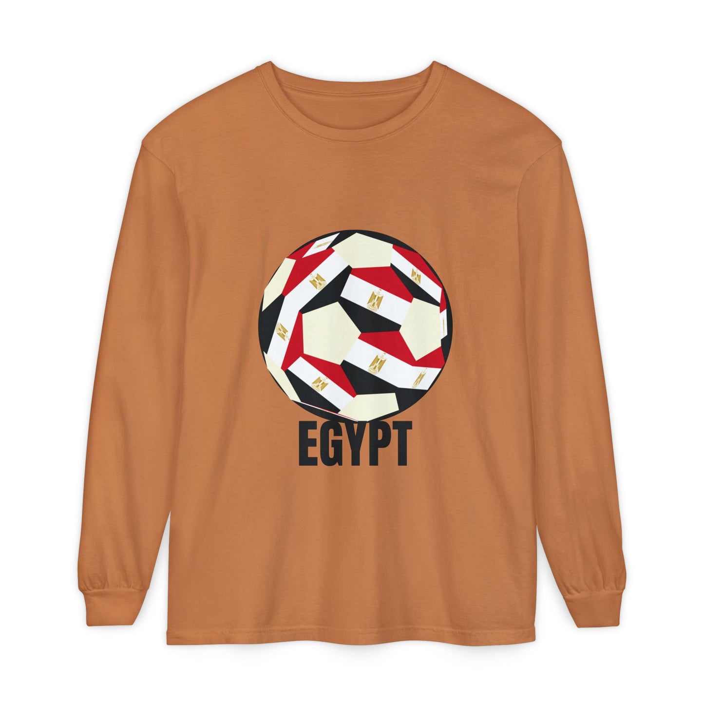Egypt Fan Specialty Soccer Ball Design Long Sleeve T-Shirt