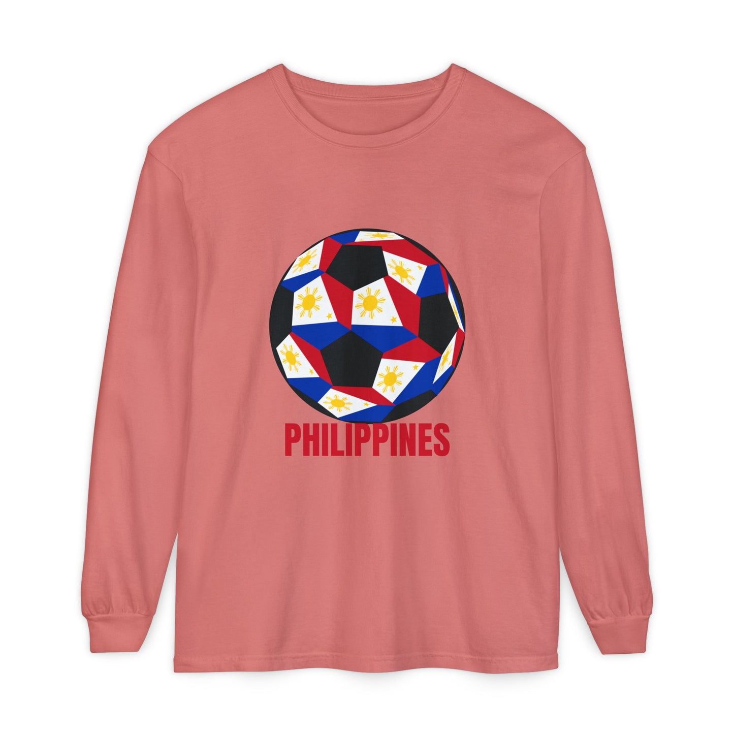 Philippines Fan Specialty Soccer Ball Design Long Sleeve Tee