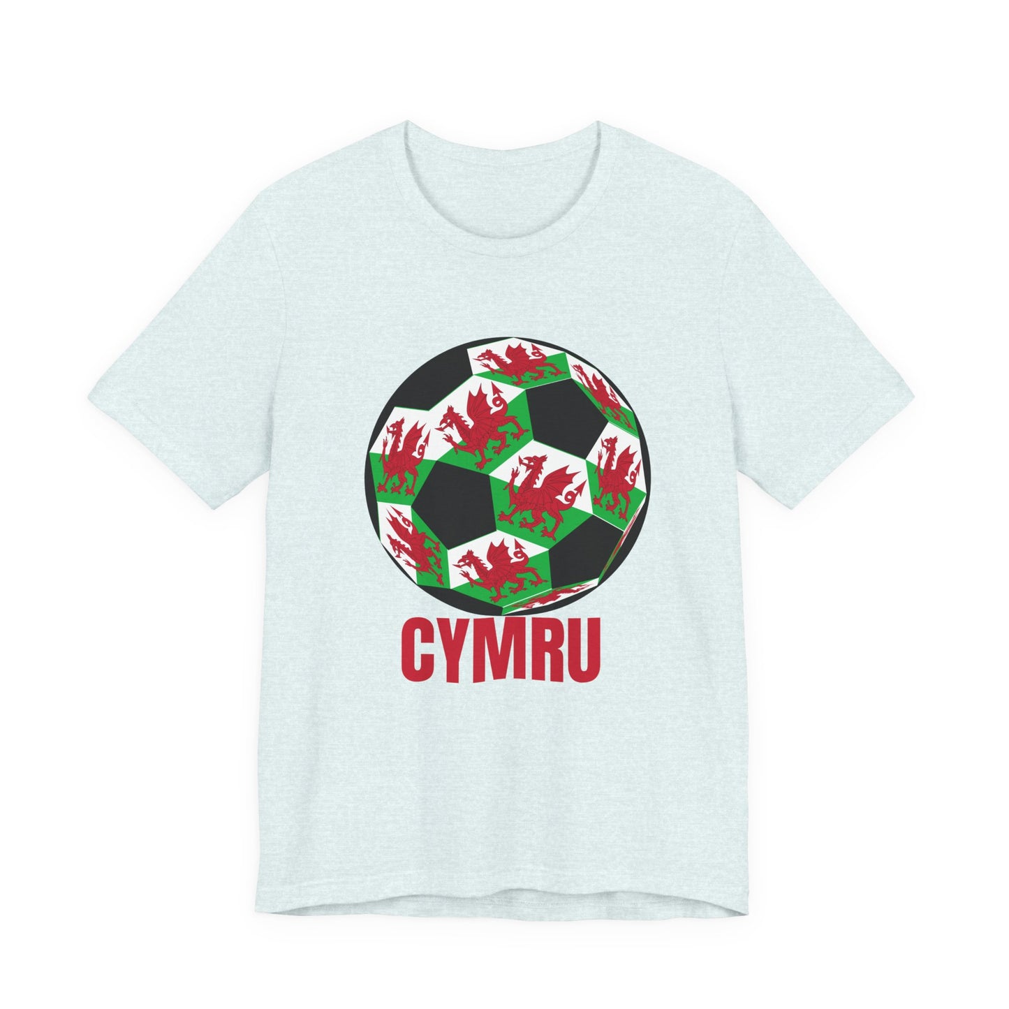 Cymru Fan Specialty Soccer Ball Design T Shirt Red Text