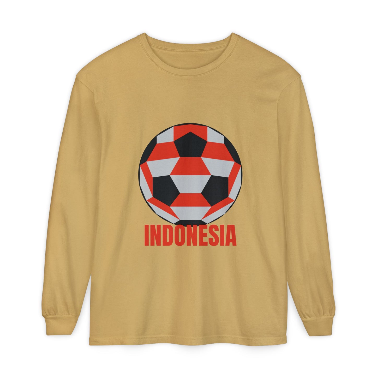 Indonesia Fan Specialty Soccer Ball Design Long Sleeve T-Shirt