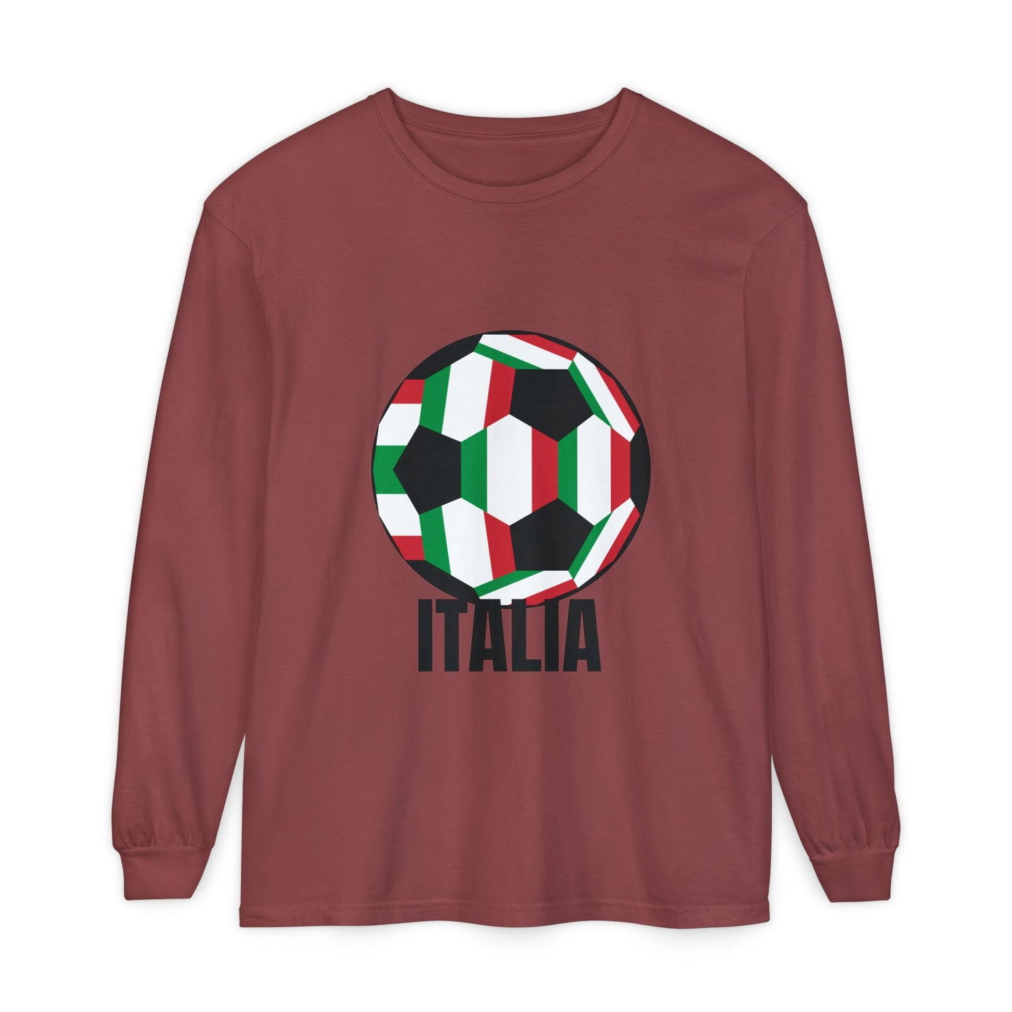 Italia Fan Specialty Soccer Ball Design Long Sleeve Tee