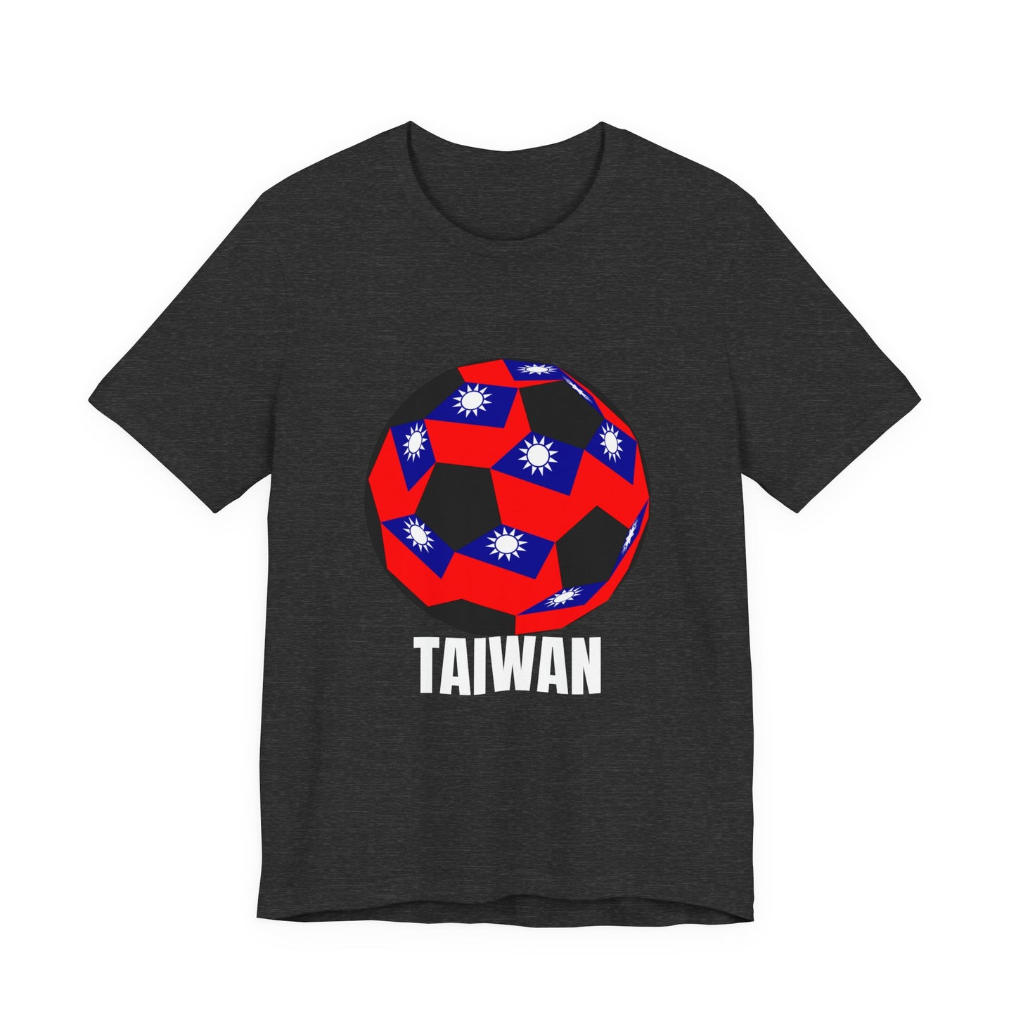 Taiwan Fan Specialty Soccer Ball Design T Shirt White Text