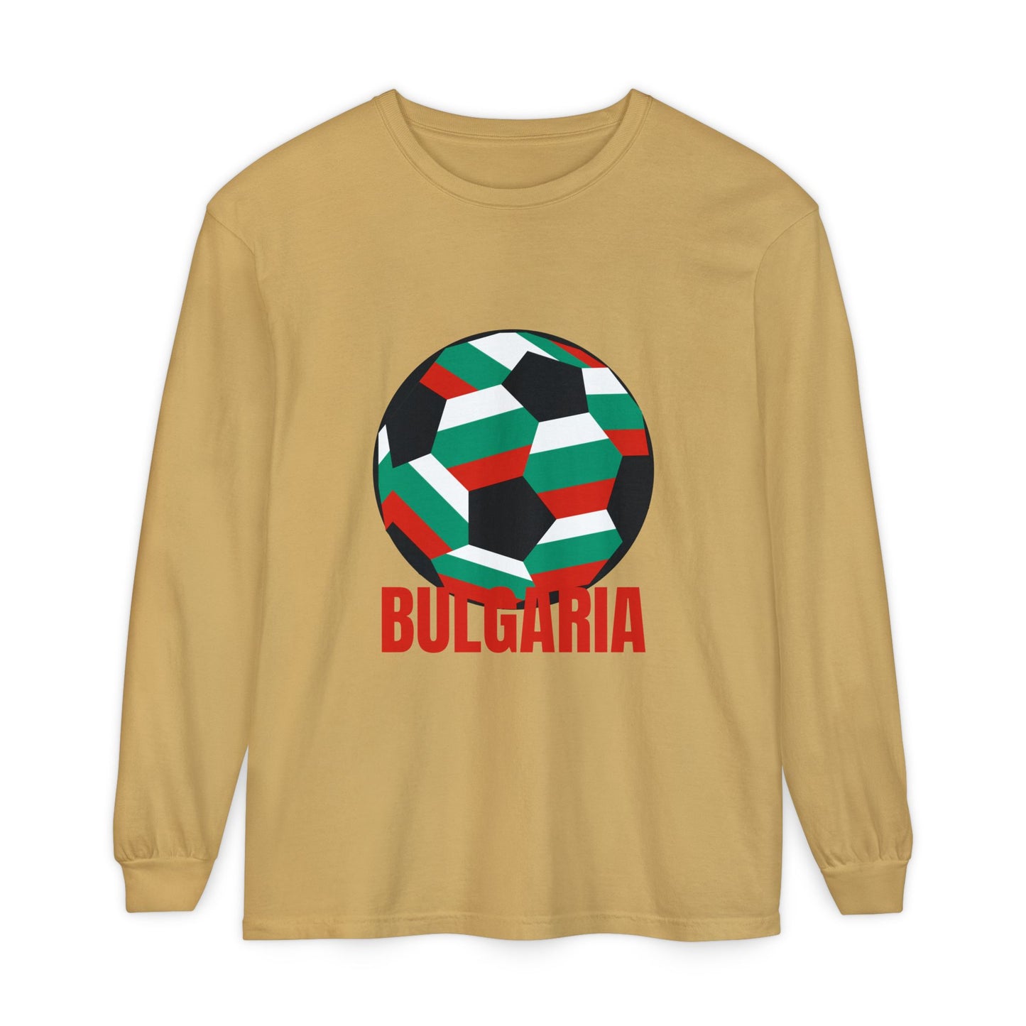 Bulgaria Fan Specialty Soccer Ball Design Long Sleeve Tee