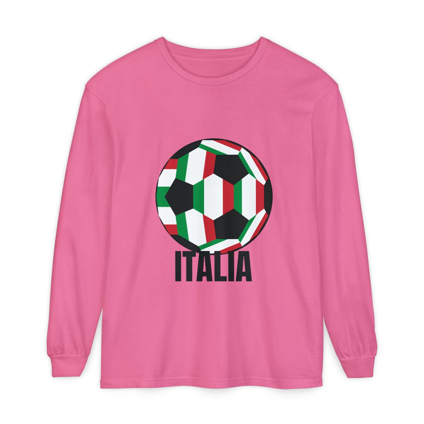 Italia Fan Specialty Soccer Ball Design Long Sleeve Tee