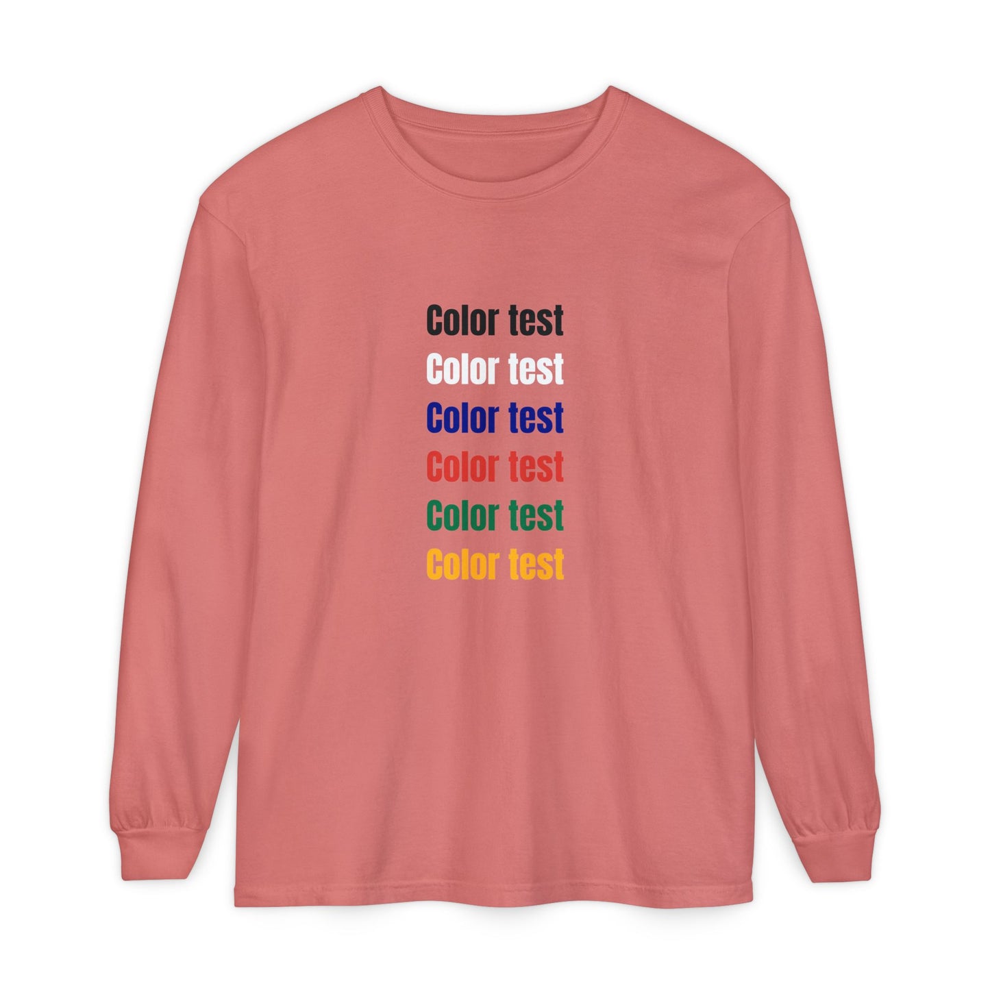 Long Sleeve T‑Shirt — Color testText Graphic