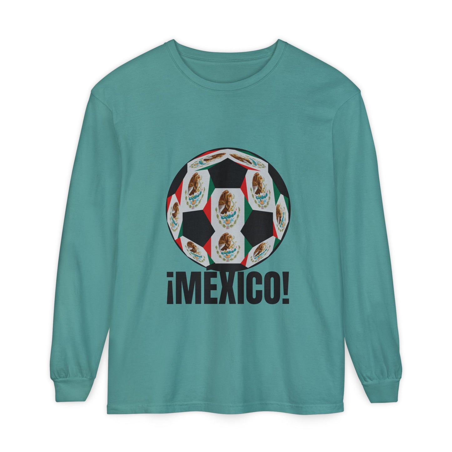 !Mexico! Fan Specialty Soccer Ball Design Long Sleeve