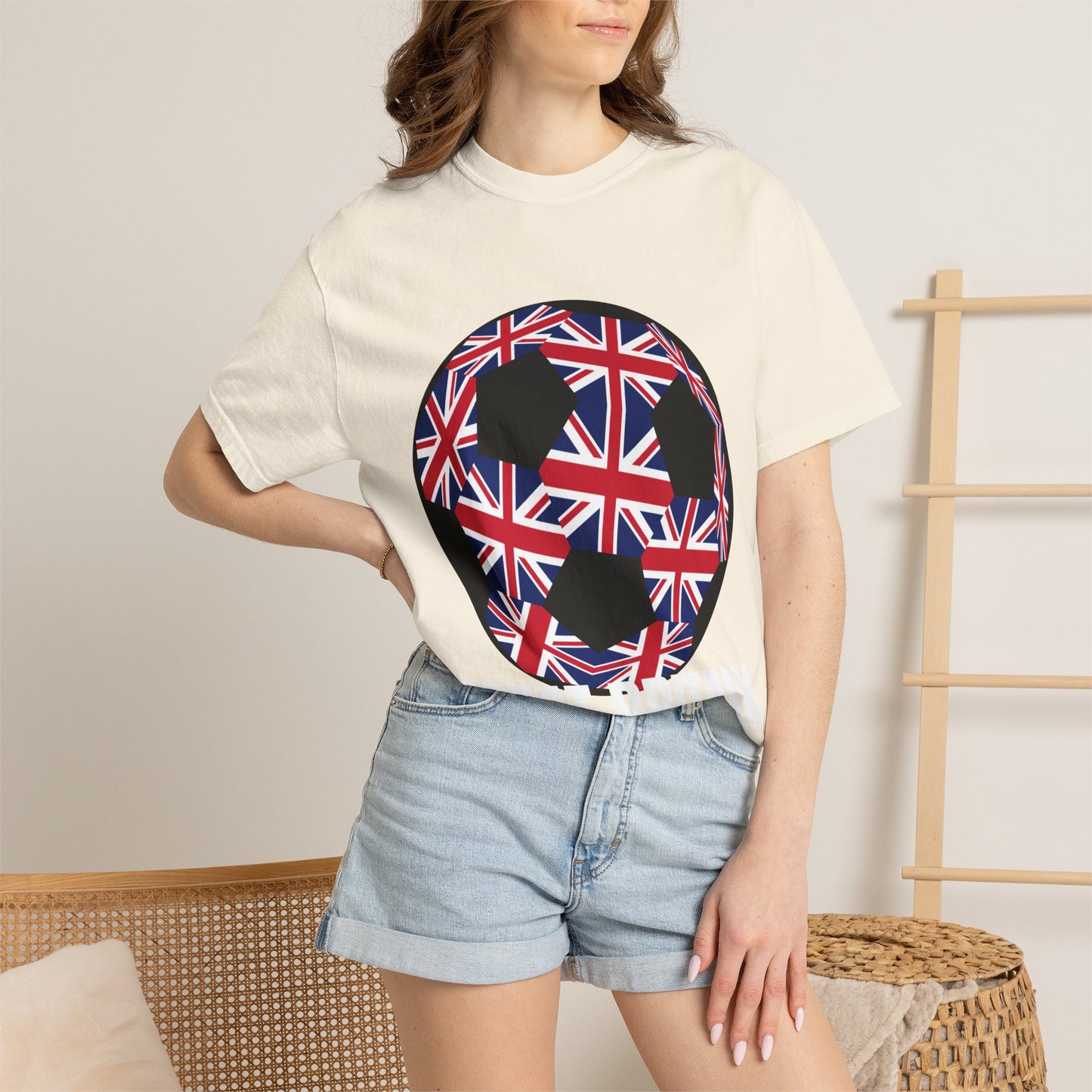 Great Britain Fan Specialty Soccer Ball Design T Shirt