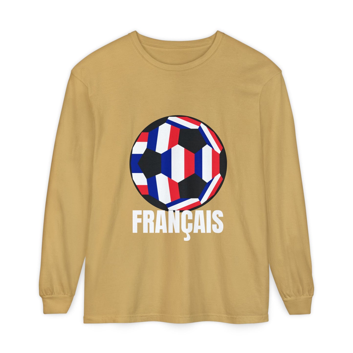 Francais Fan Specialty Soccer Ball Design Long Sleeve Tee
